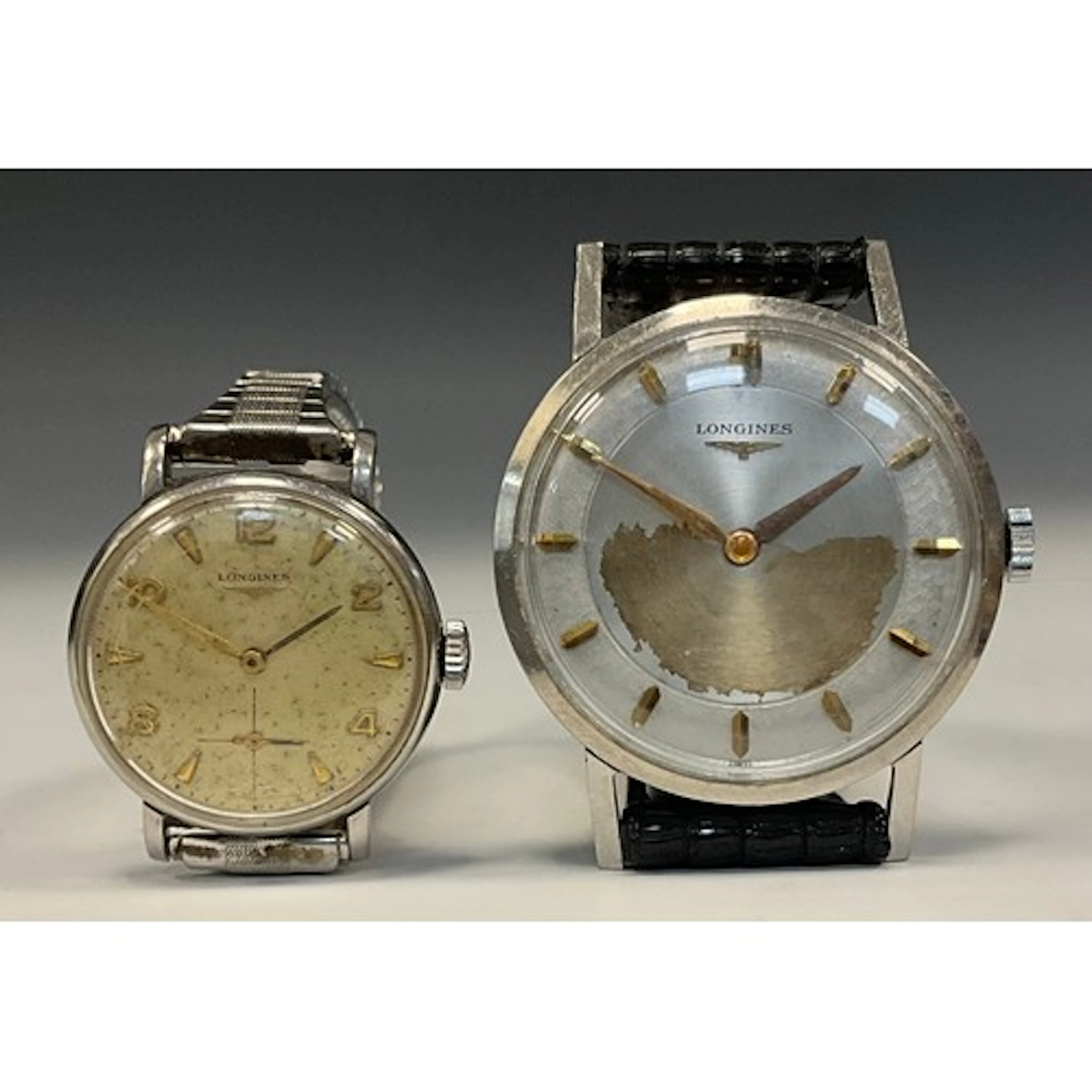 Longines - a 1960s Calatrava stainless steel wristwatch, sil...