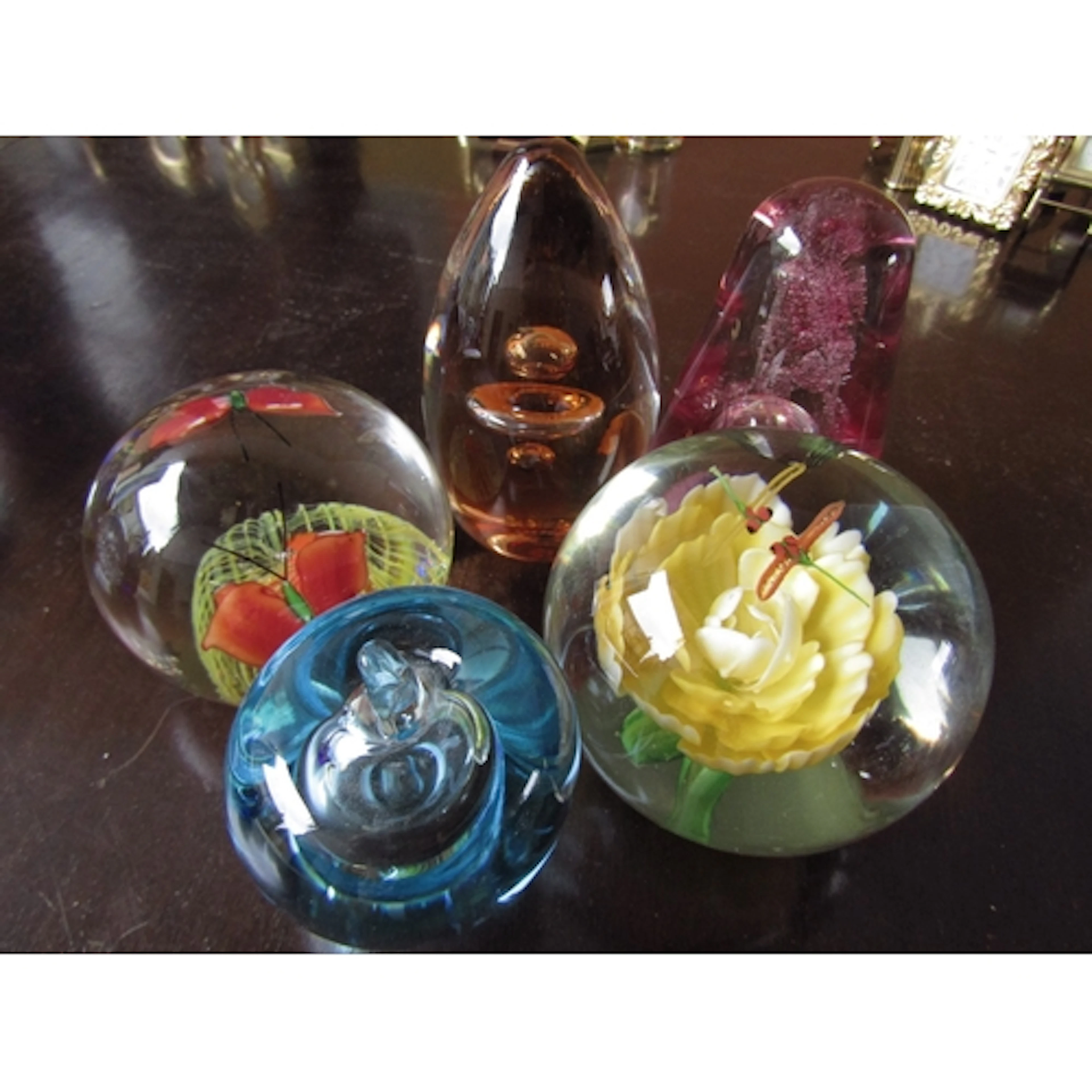 Collection of Six Vintage French Paperweights Good Original ...