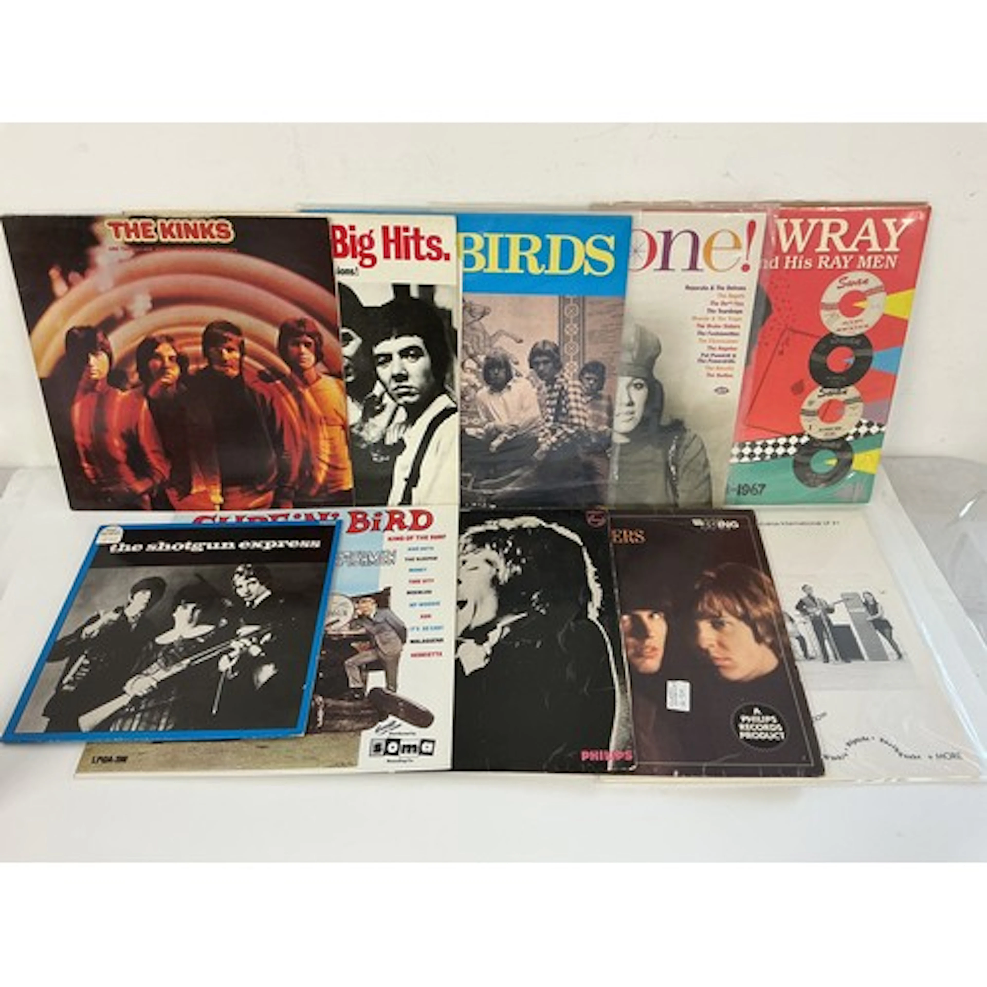 Nine LPs by various artists including The Kinks, Small Faces...
