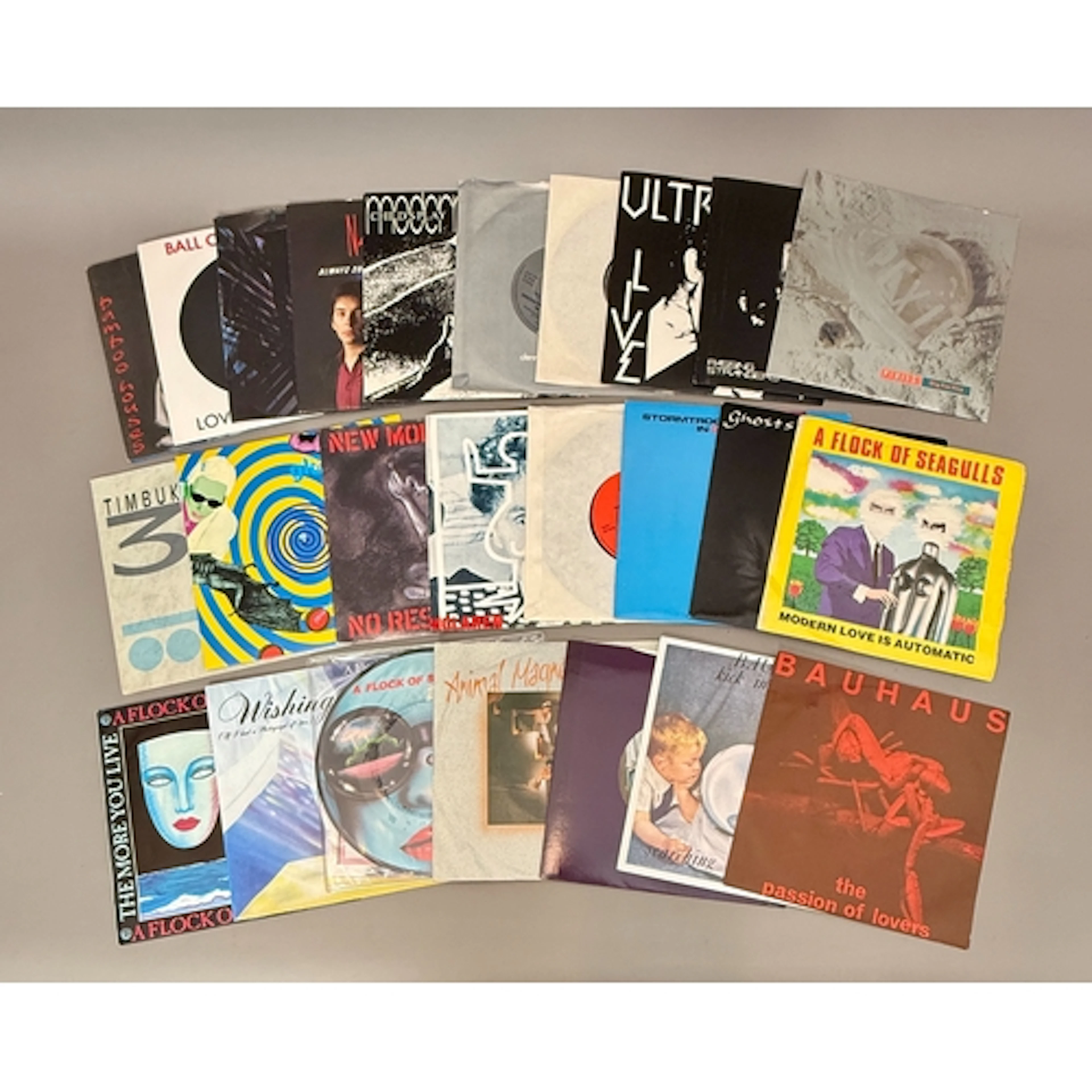 Vinyl records: approx. 40 Post Punk 7" singles - including B...