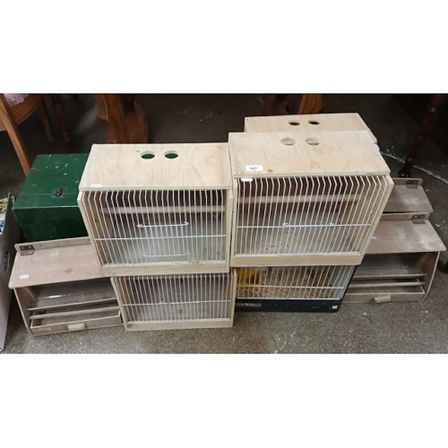 Collection of bird Avery cages etc.