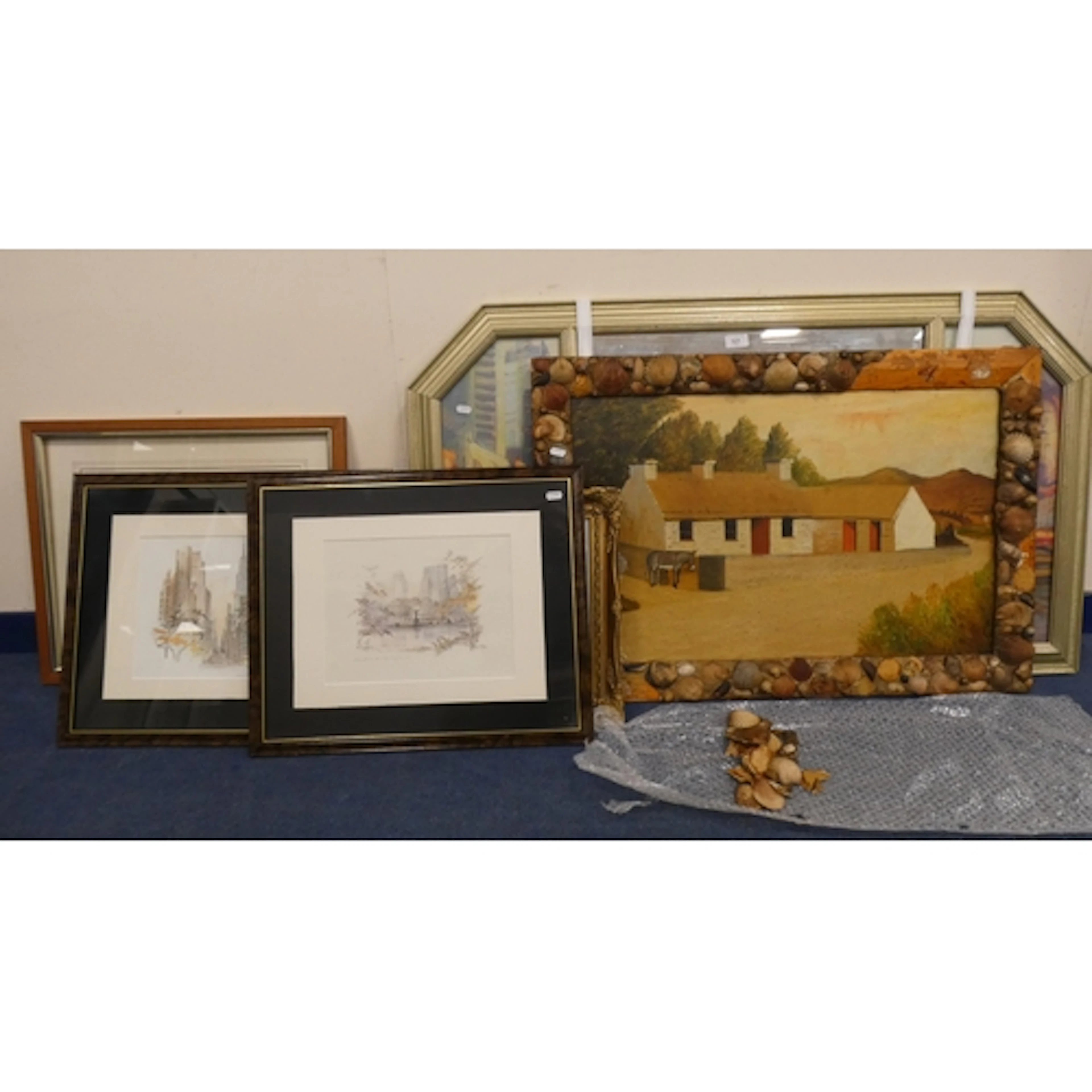 Various works by amateur artists to include the skyline of N...