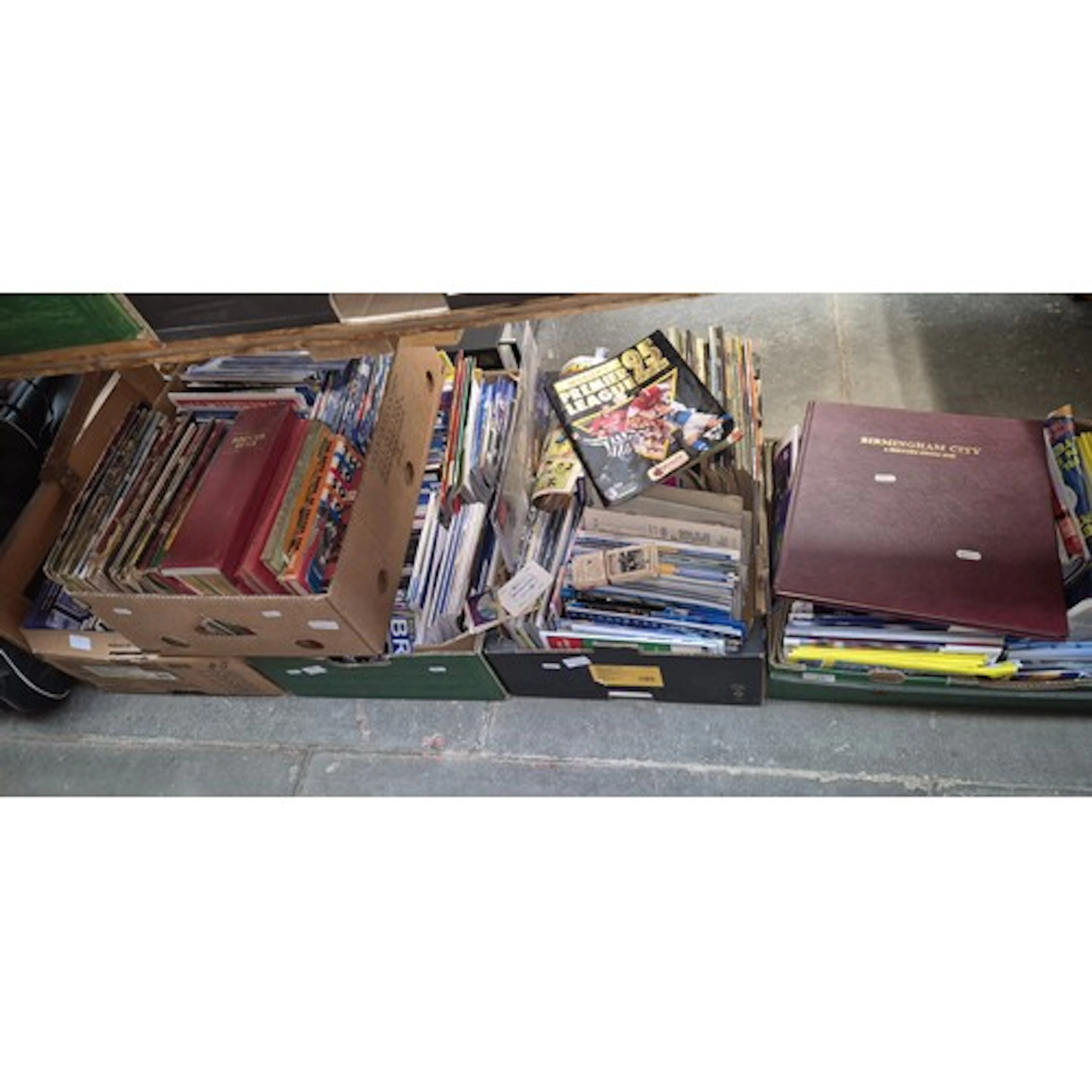 5 boxes of football programmes, magazines, books etc