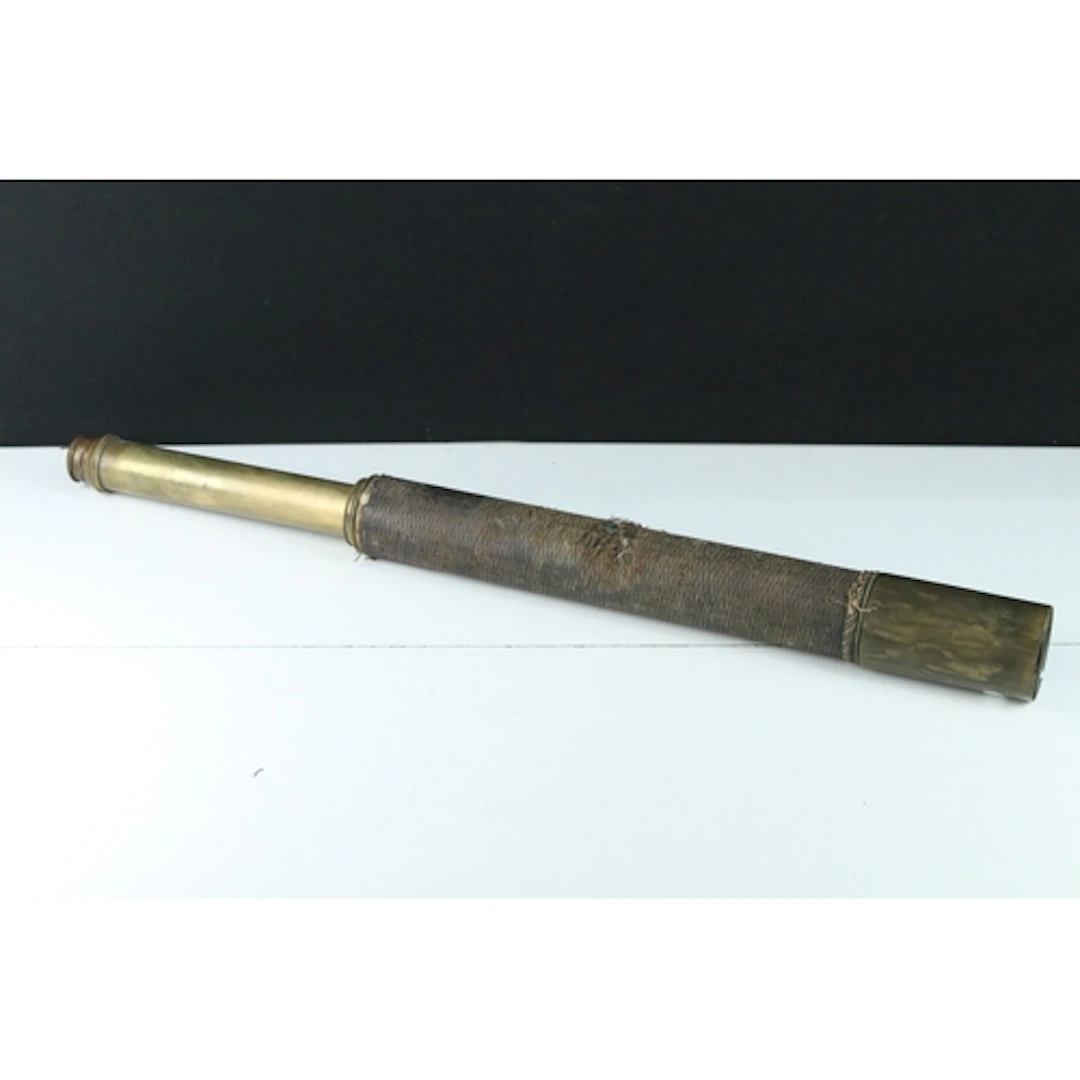 Late 19th / early 20th century brass single drawer telescope...