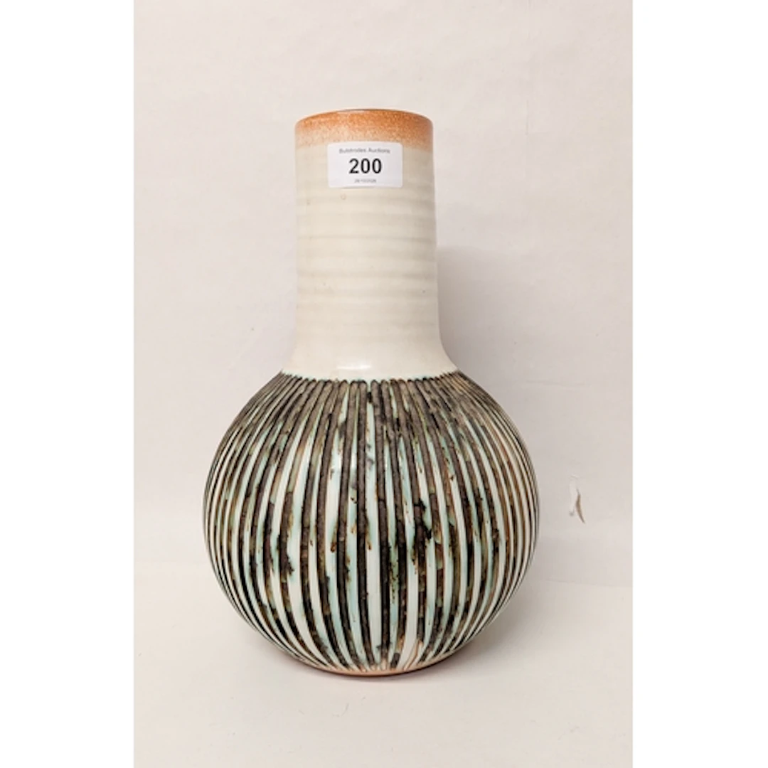 Poole Pottery - Guy Sydenham - a bottle vase with insized de...