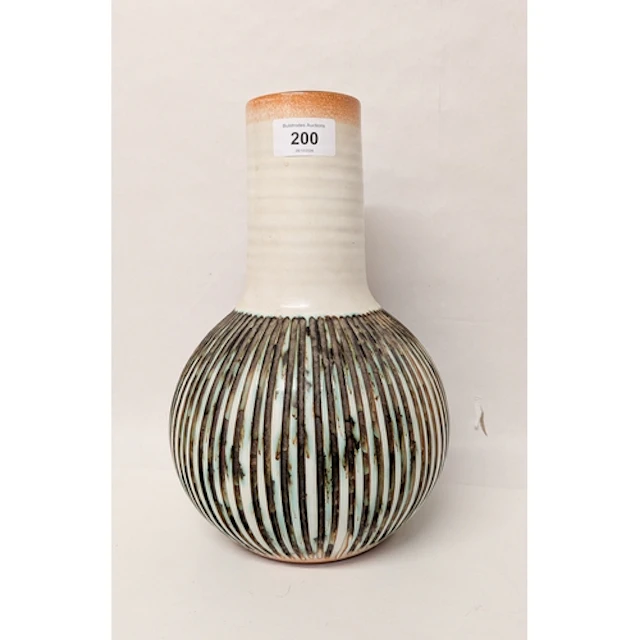 Poole Pottery - Guy Sydenham - a bottle vase with insized de...