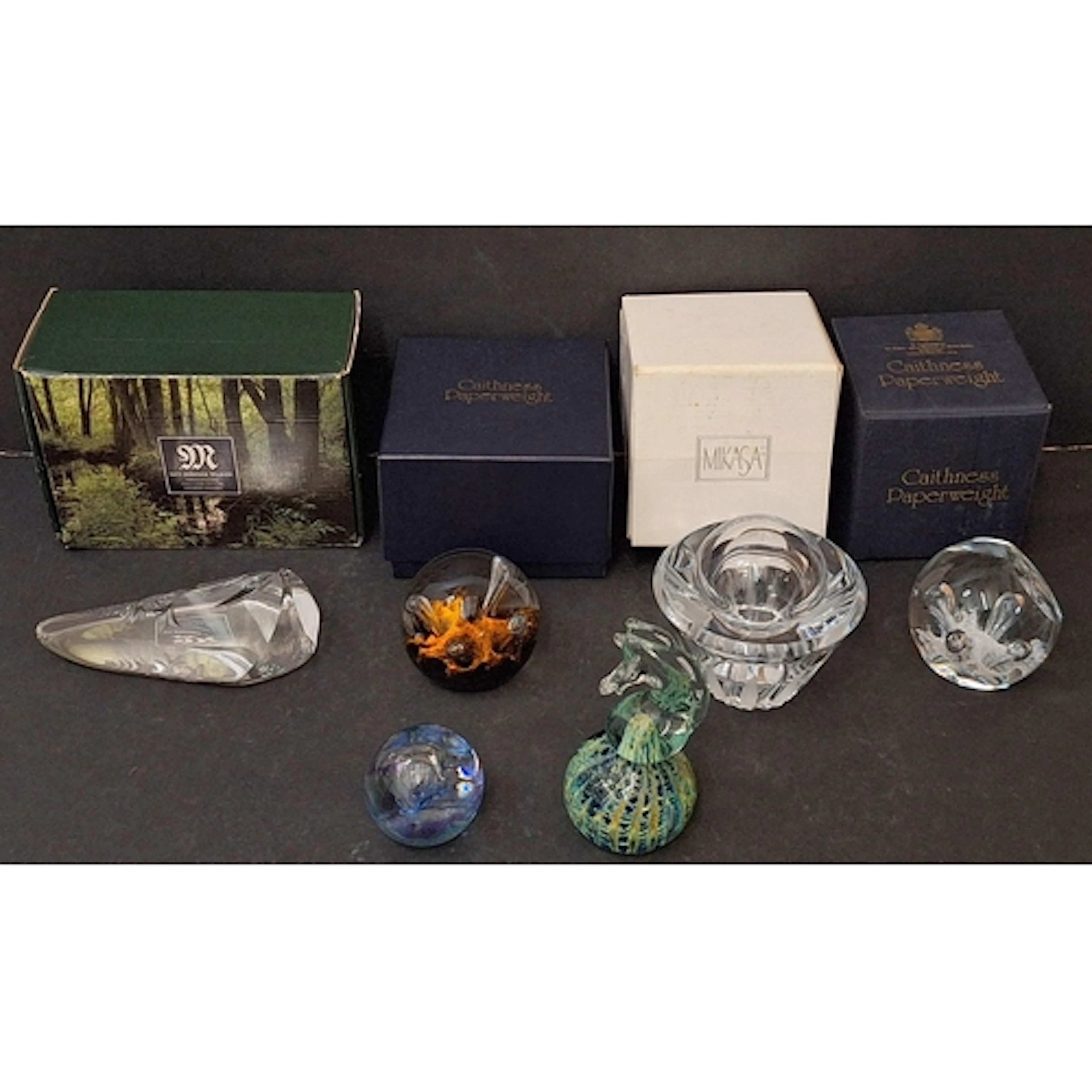 Art Glass incl. boxed Matts Johansson Lead Crystal floral pa...