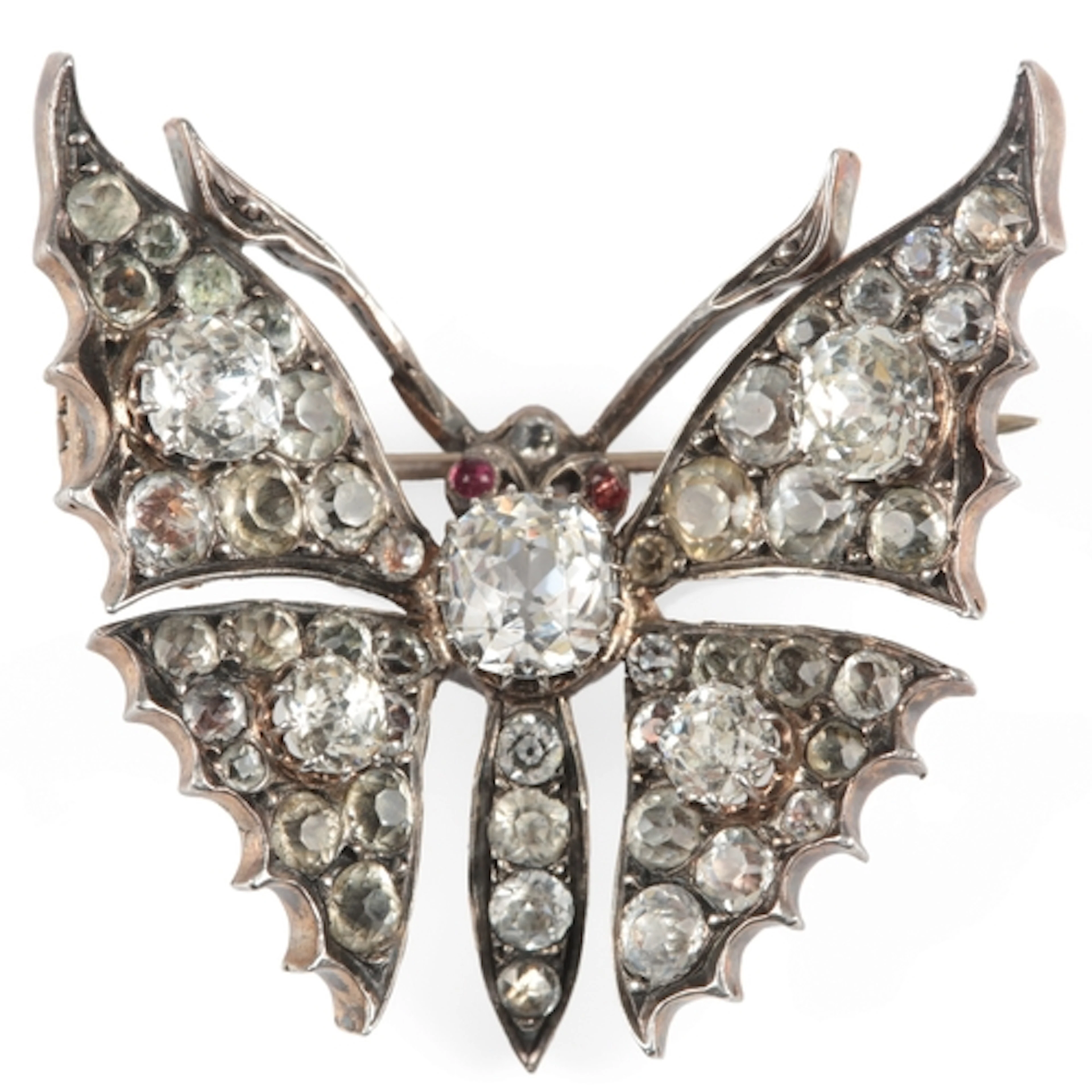 A paste brooch, late 19th century, designed as a butterfly, ...