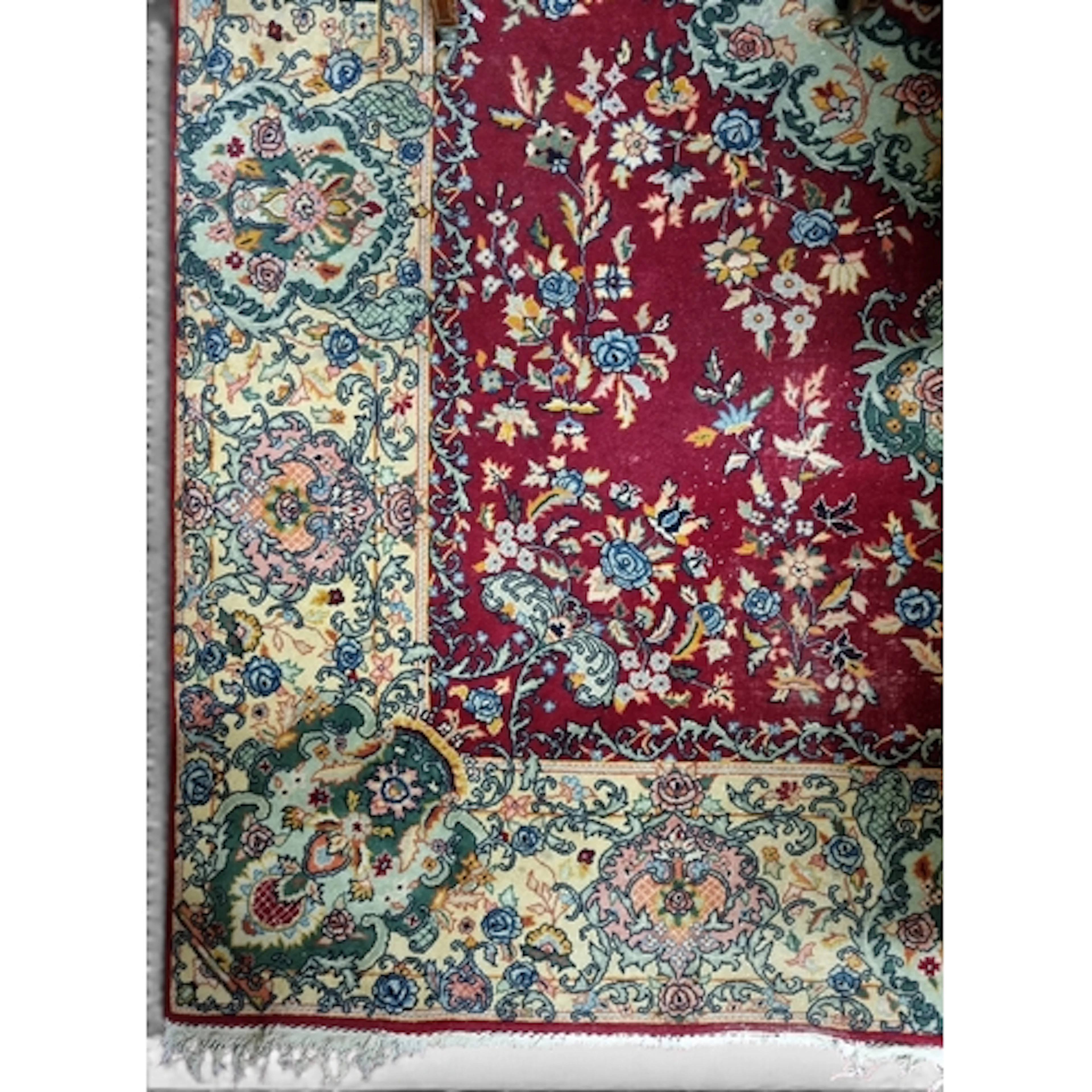 A good Persian Blue ground Carpet with traditional medallion...