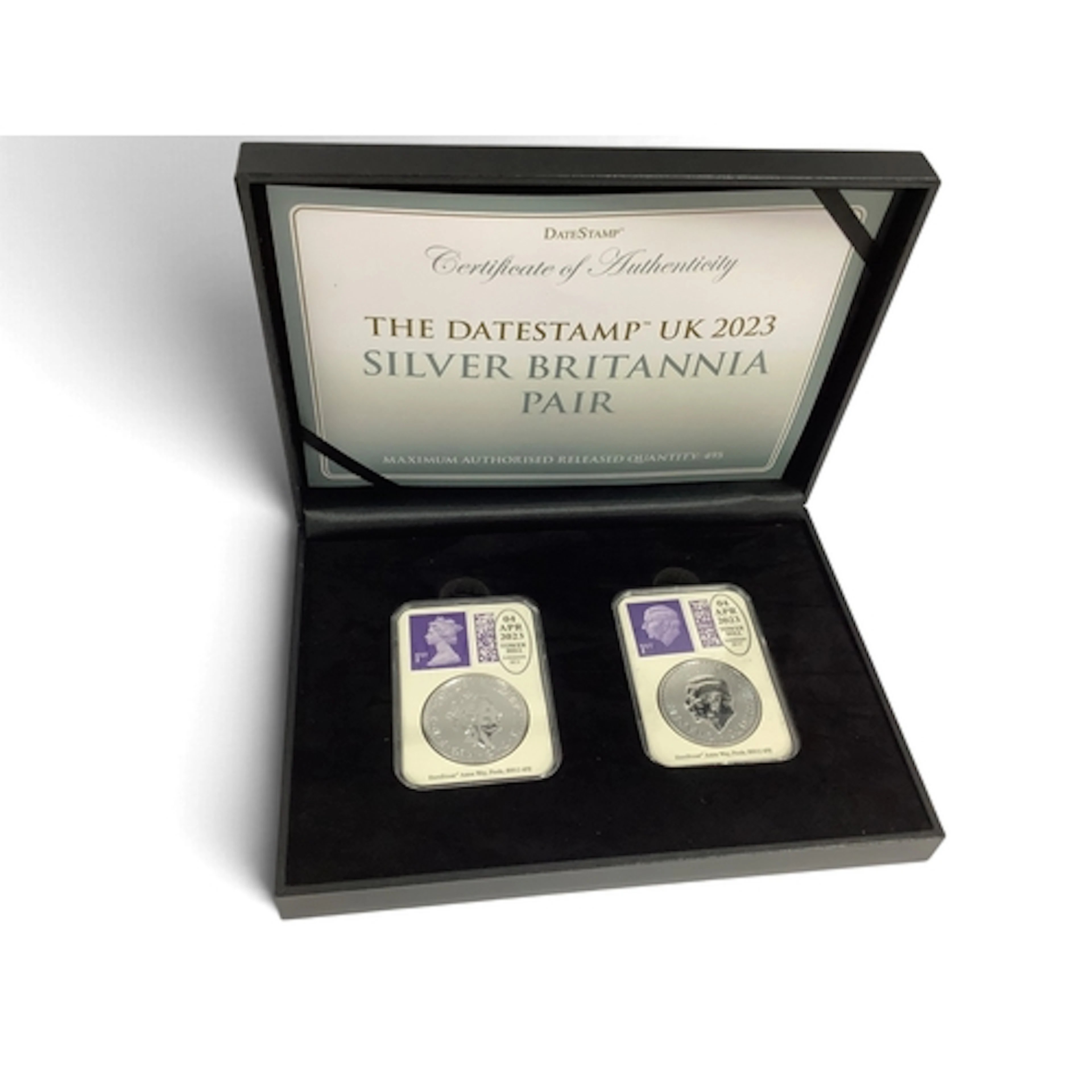 2023 One Ounce Fine Silver Britannia Two Coin Set, QEII and ...