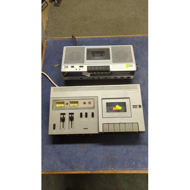 A pair of cassette recorders: JVC CD-1740B stereo deck with ...