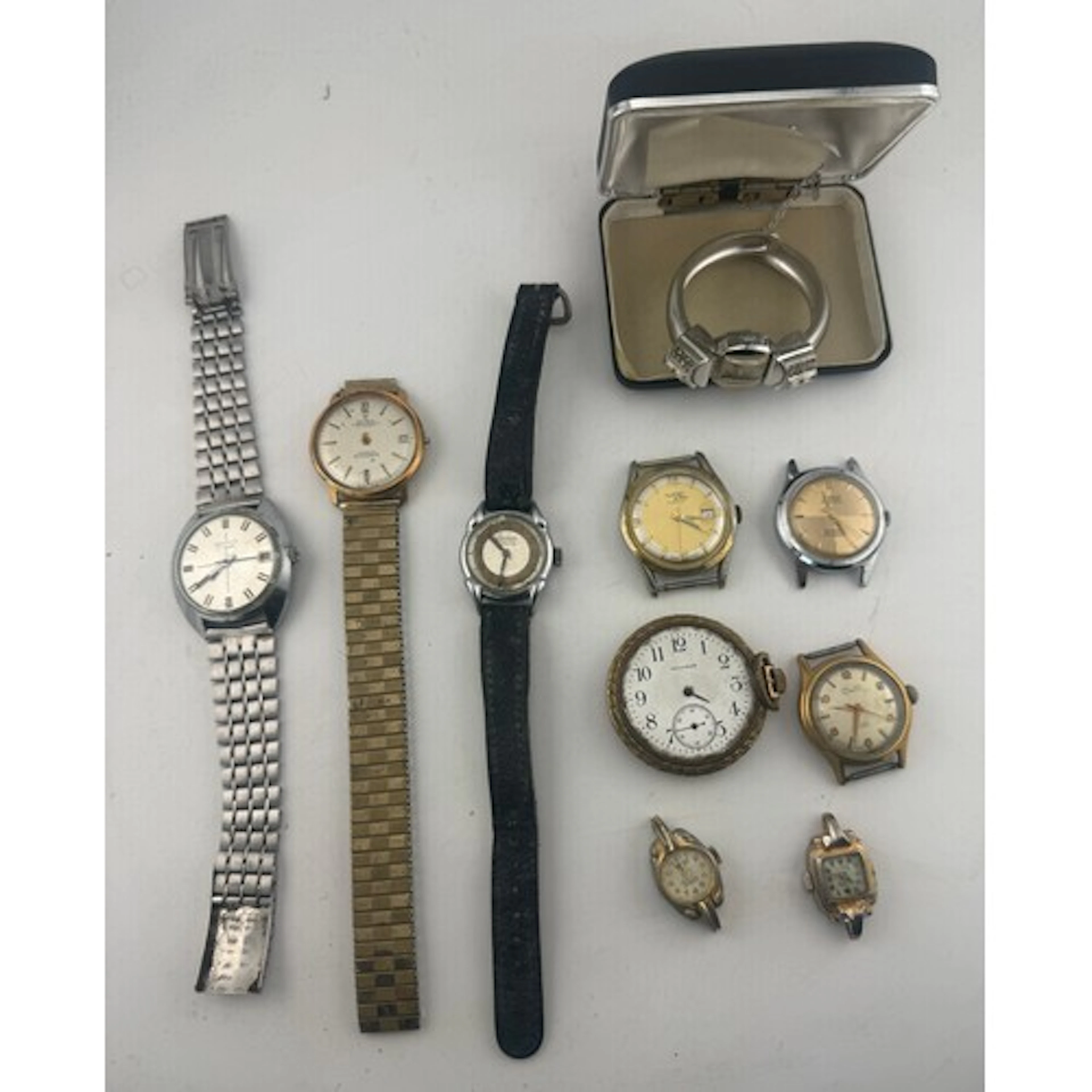Various watches and a pocket watch to include Waltham, Onsa,...