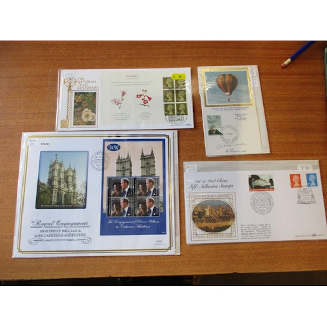 FDC large unsorted range of Benhams incl small silks Golds, ...