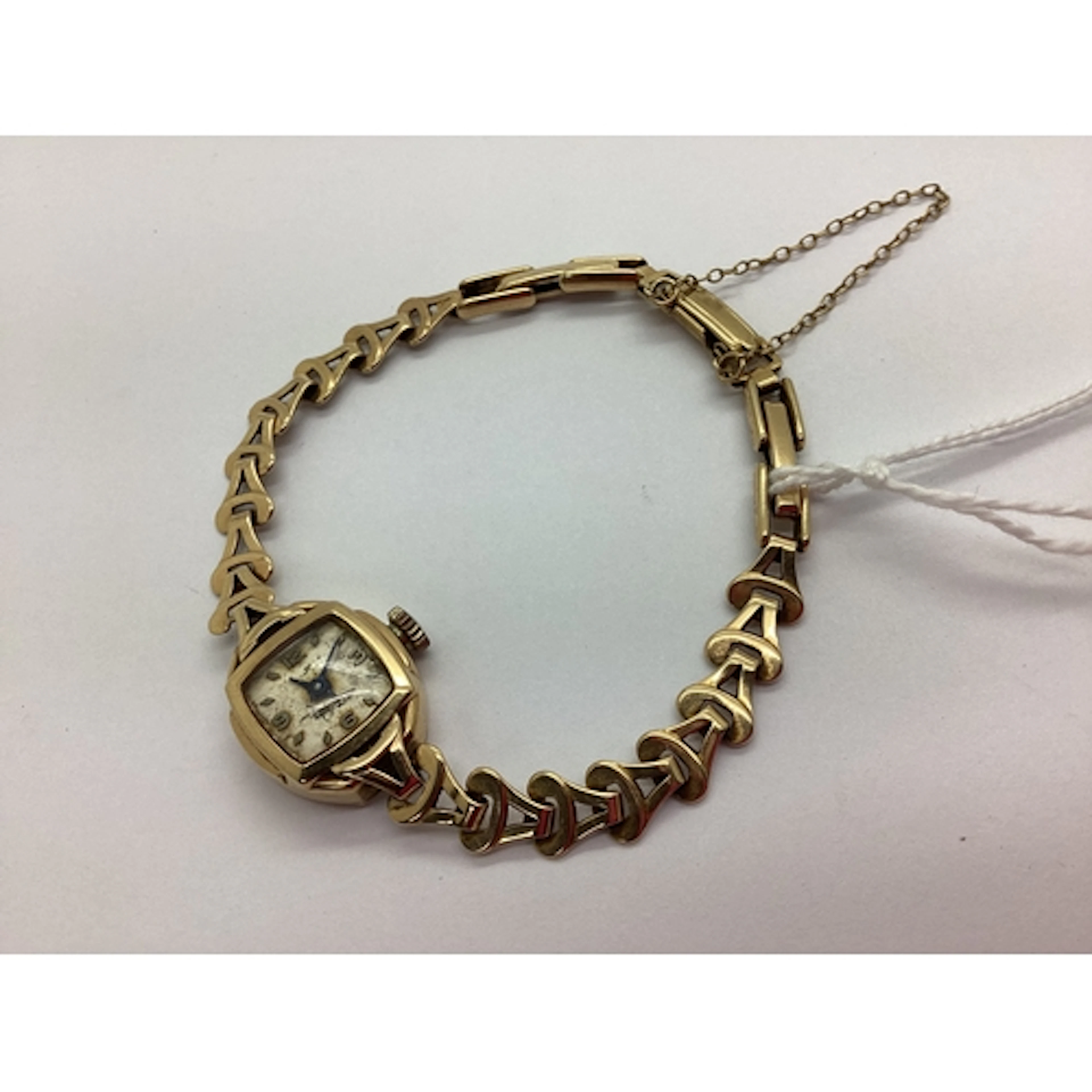A Vintage 9ct Gold Cased Ladies Wristwatch, to integral geom...