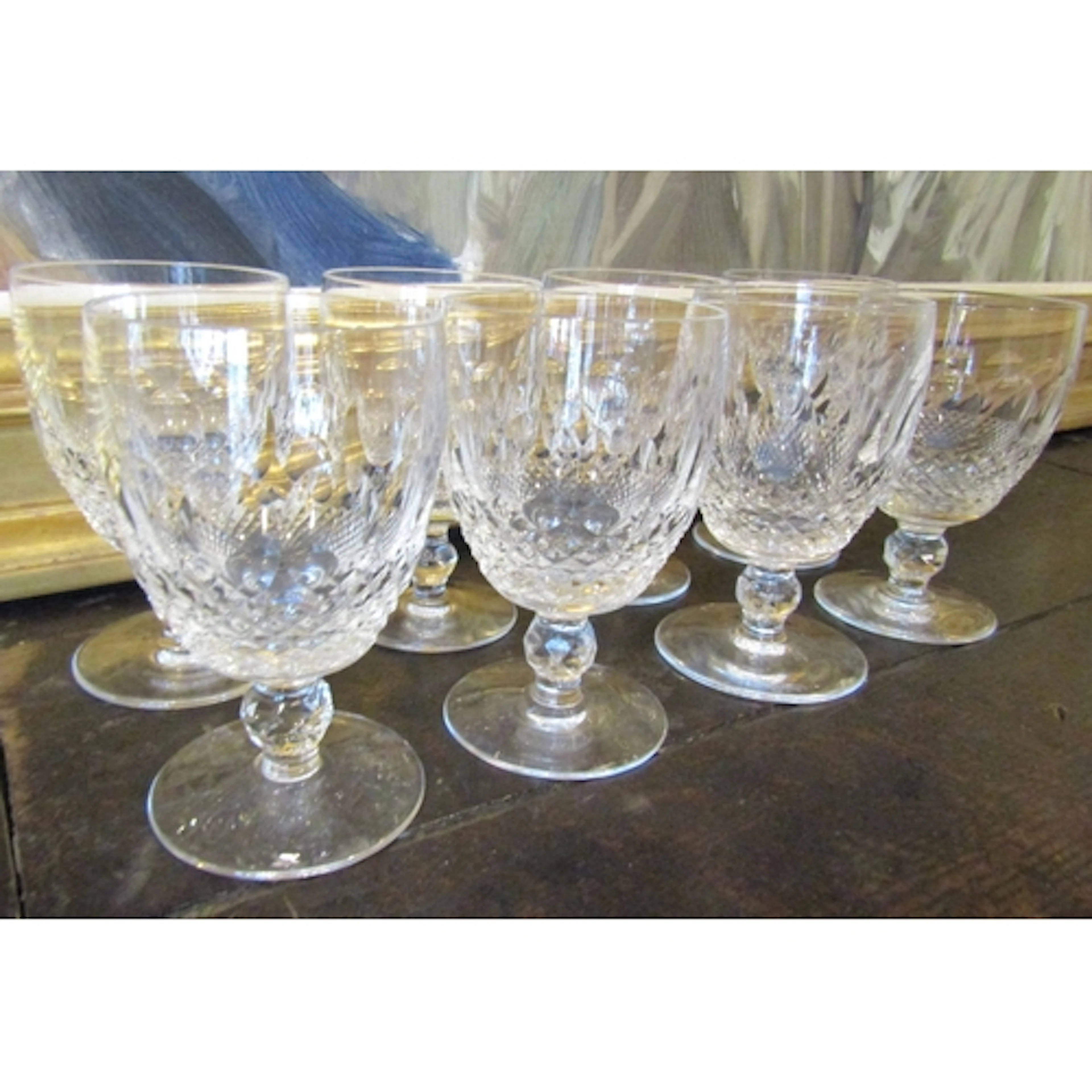 Set of Eight Waterford Crystal Pedestal Form Glasses Good Co...