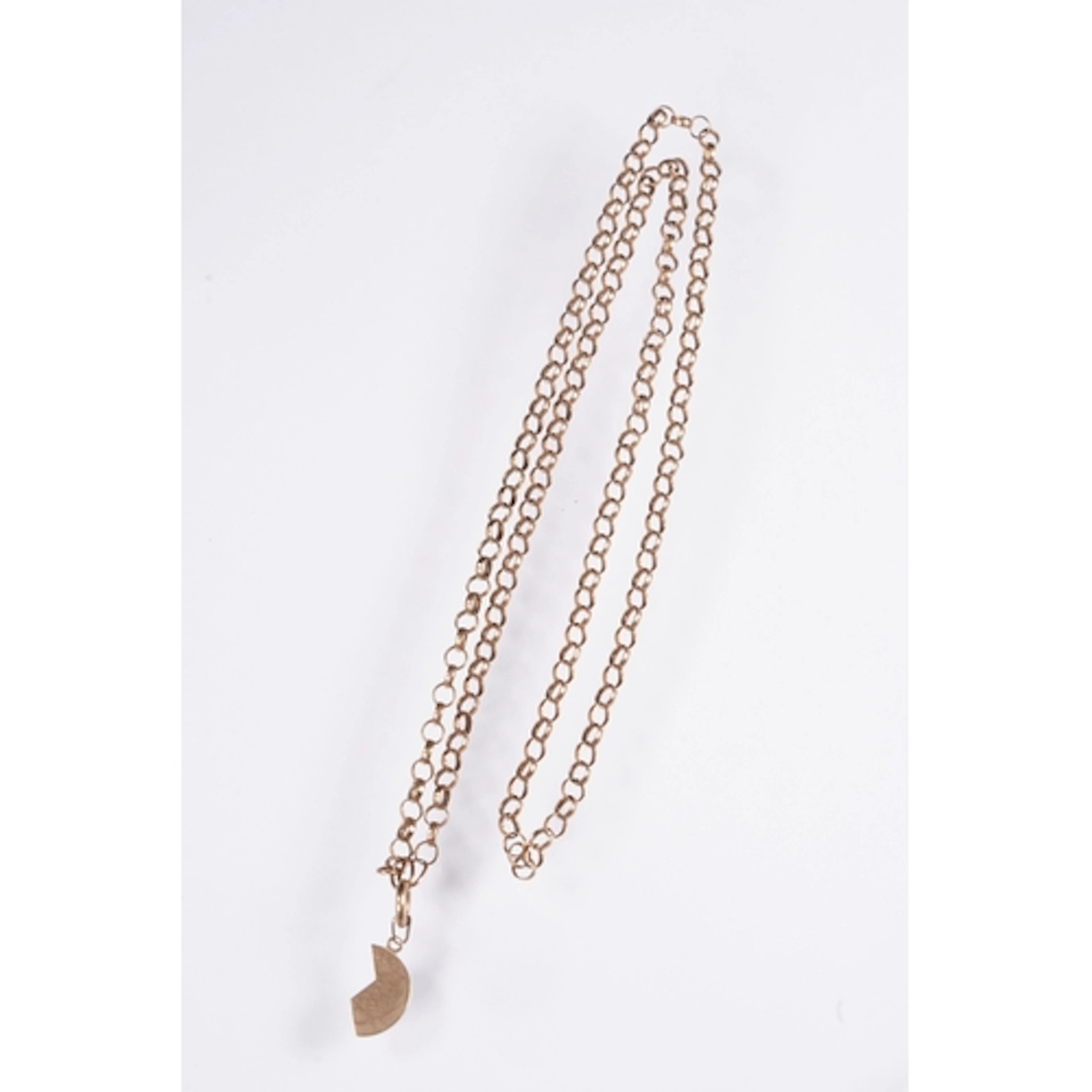 Yellow metal belcher link chain with spring ring clasp and B...