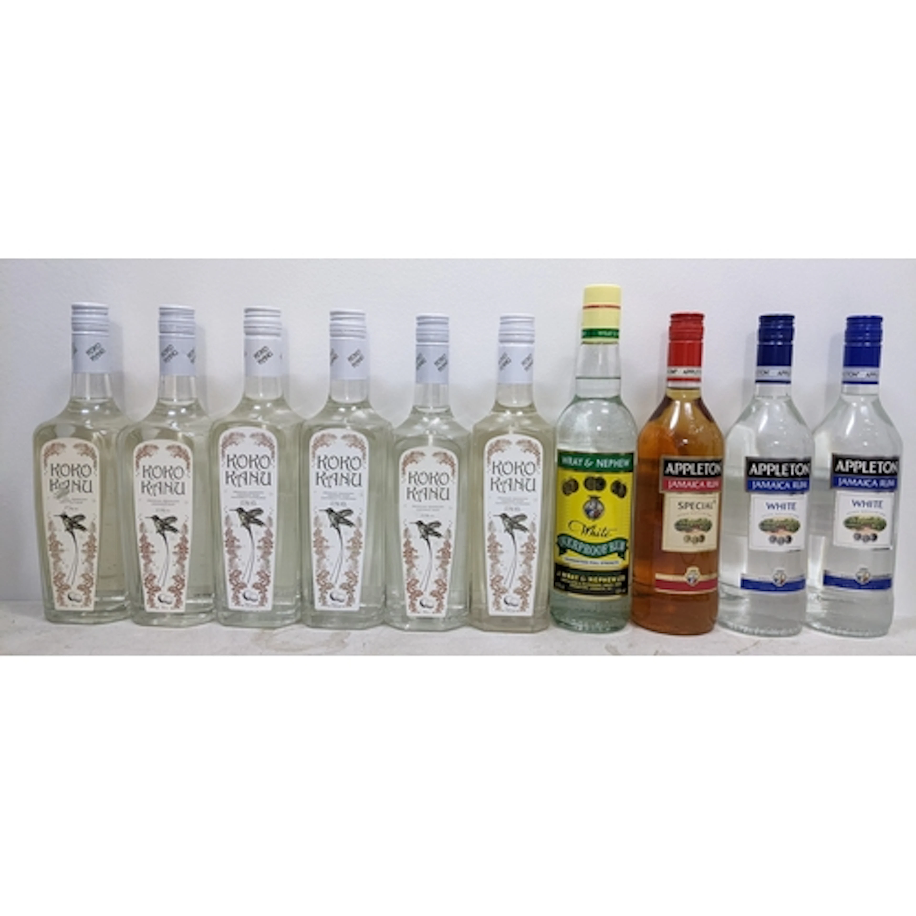Ten bottles of Jamaican rum, comprising:- - Six bottles Koko...