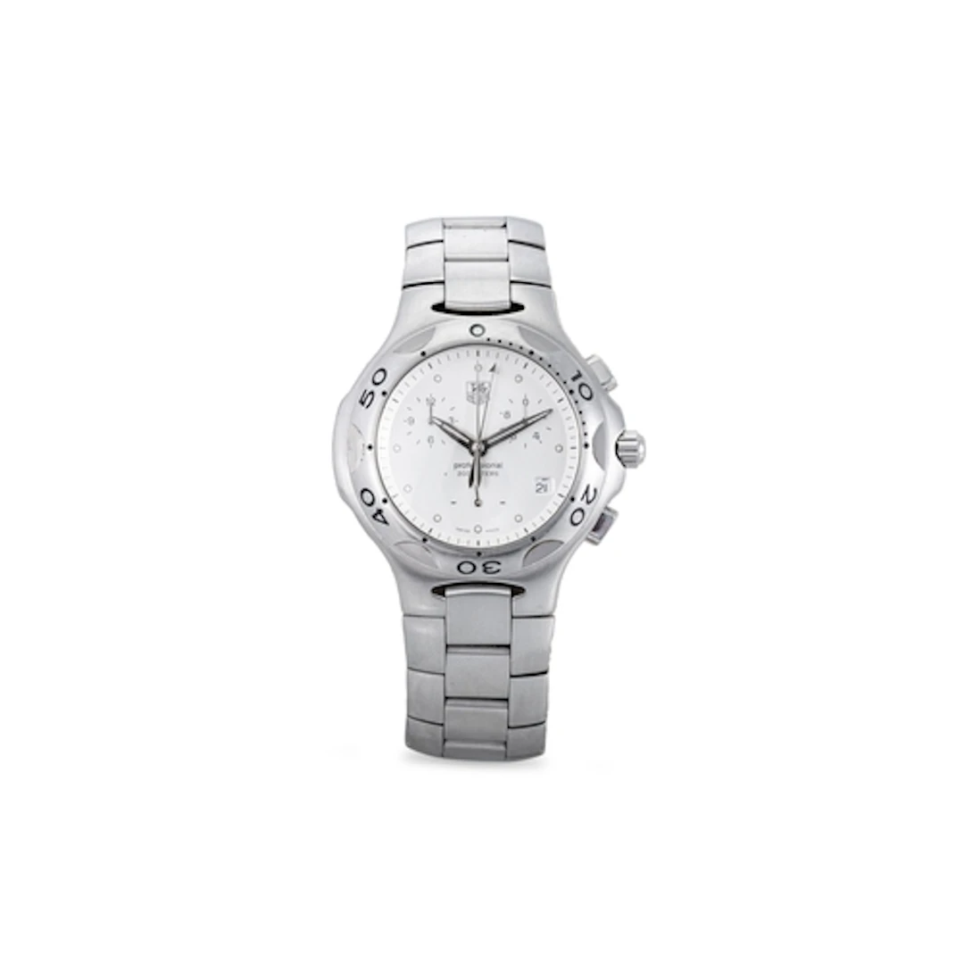 A TAG HEUER WRIST WATCH, multi-dial, stainless steel bracele...