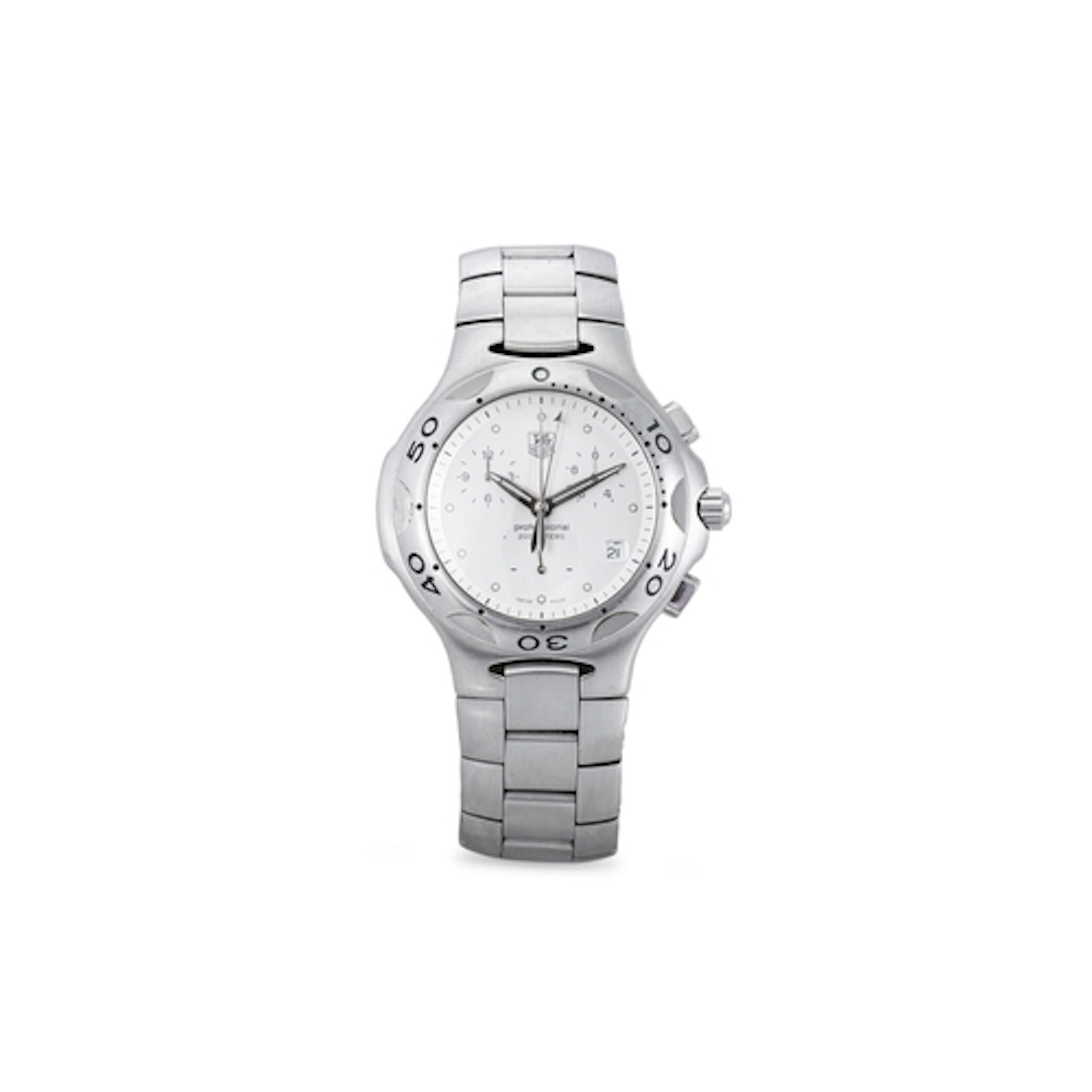 A TAG HEUER WRIST WATCH, multi-dial, stainless steel bracele...