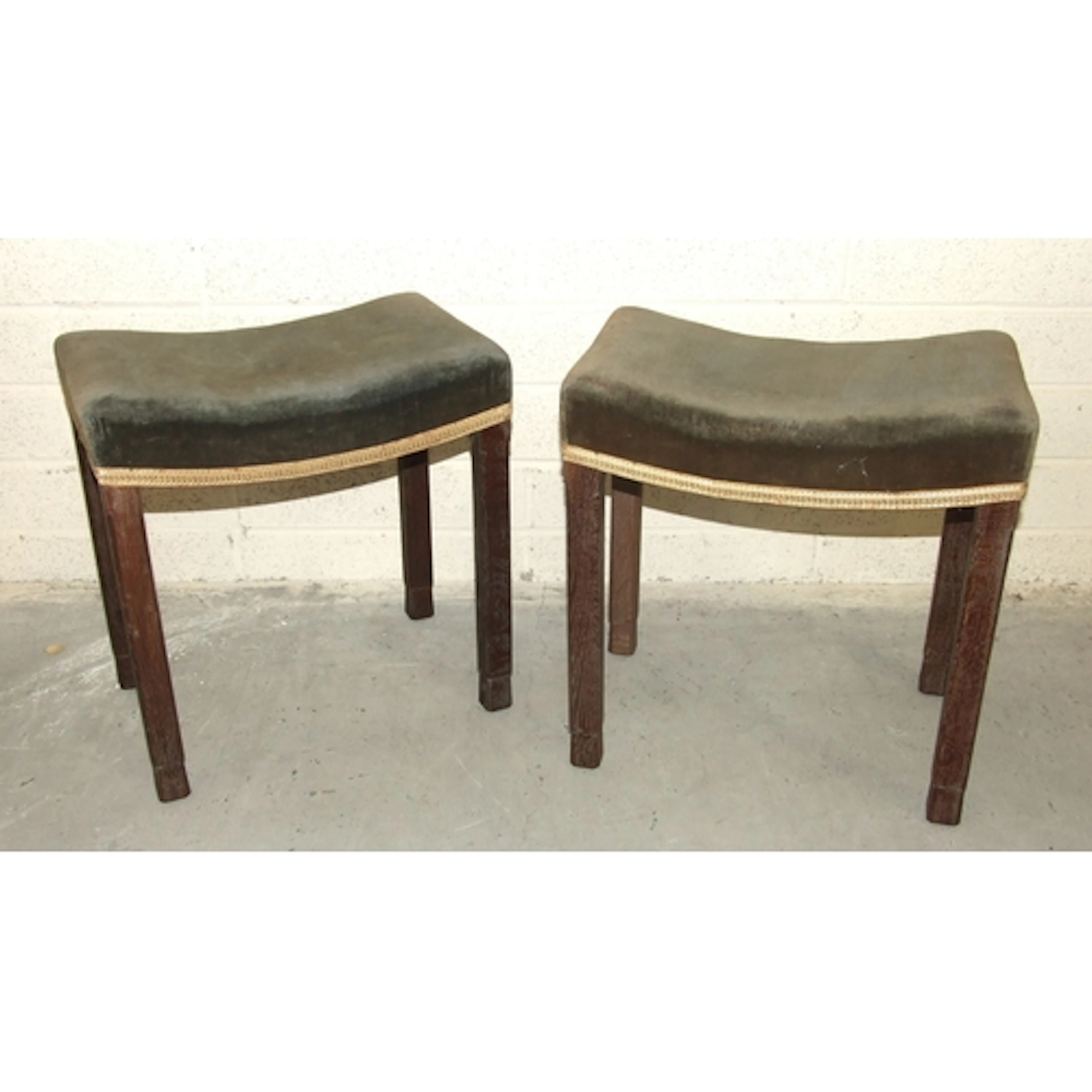 A pair of George VI coronation stools by Waring and Gillows,...