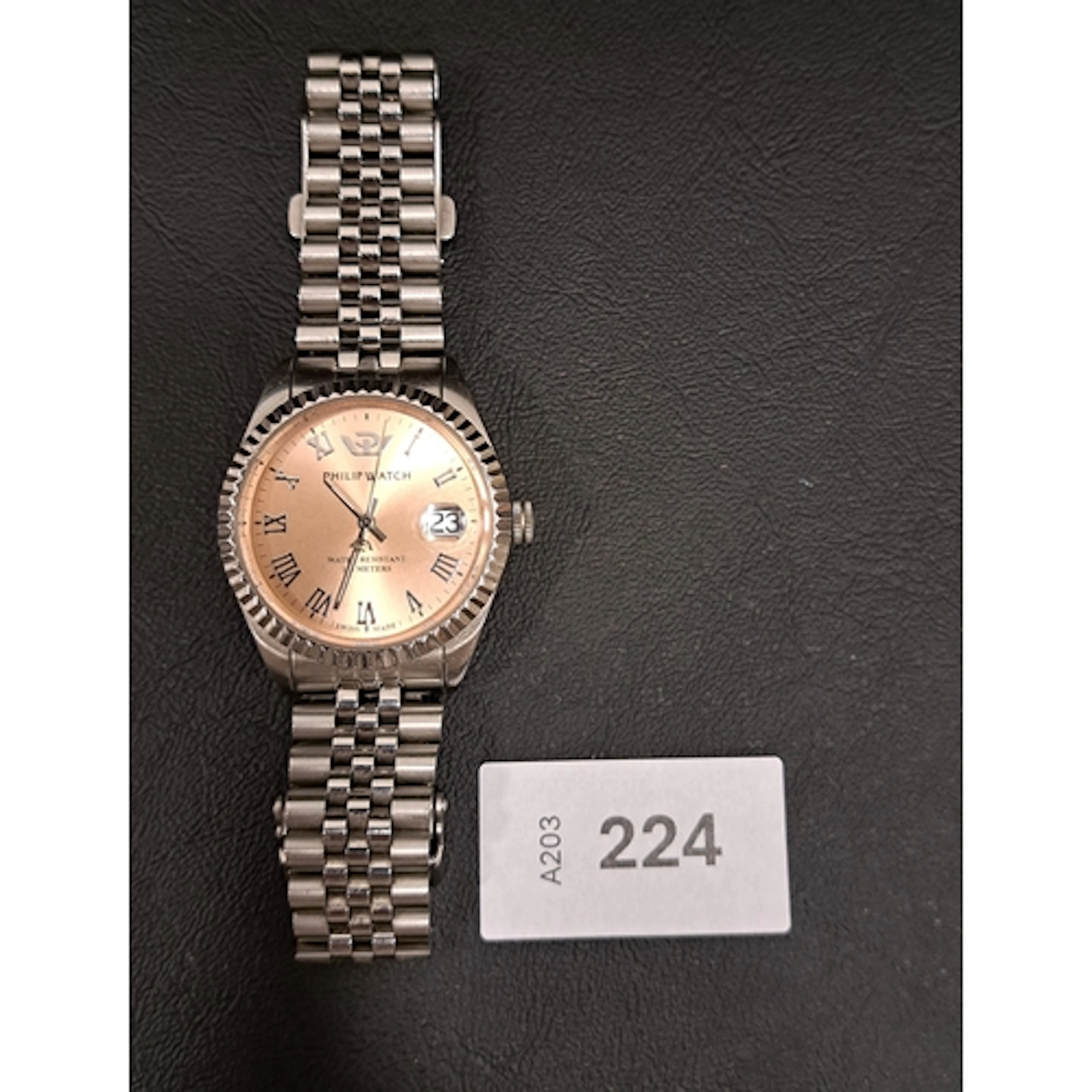 PHILIP CARIBE WRISTWATCH IN STAINLESS STEEL the rose gold fa...