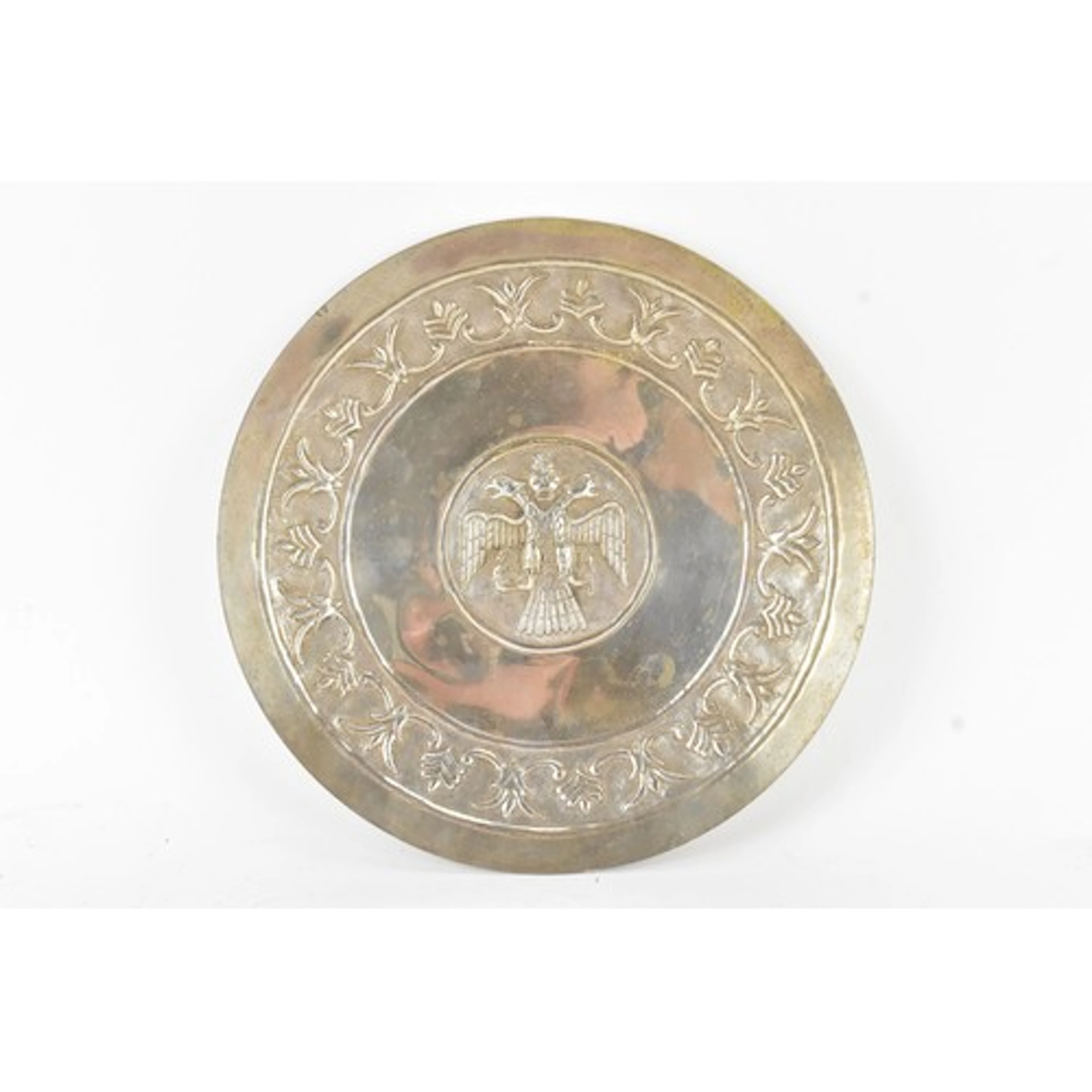 A Continental 830 silver circular dish, the centre embossed ...