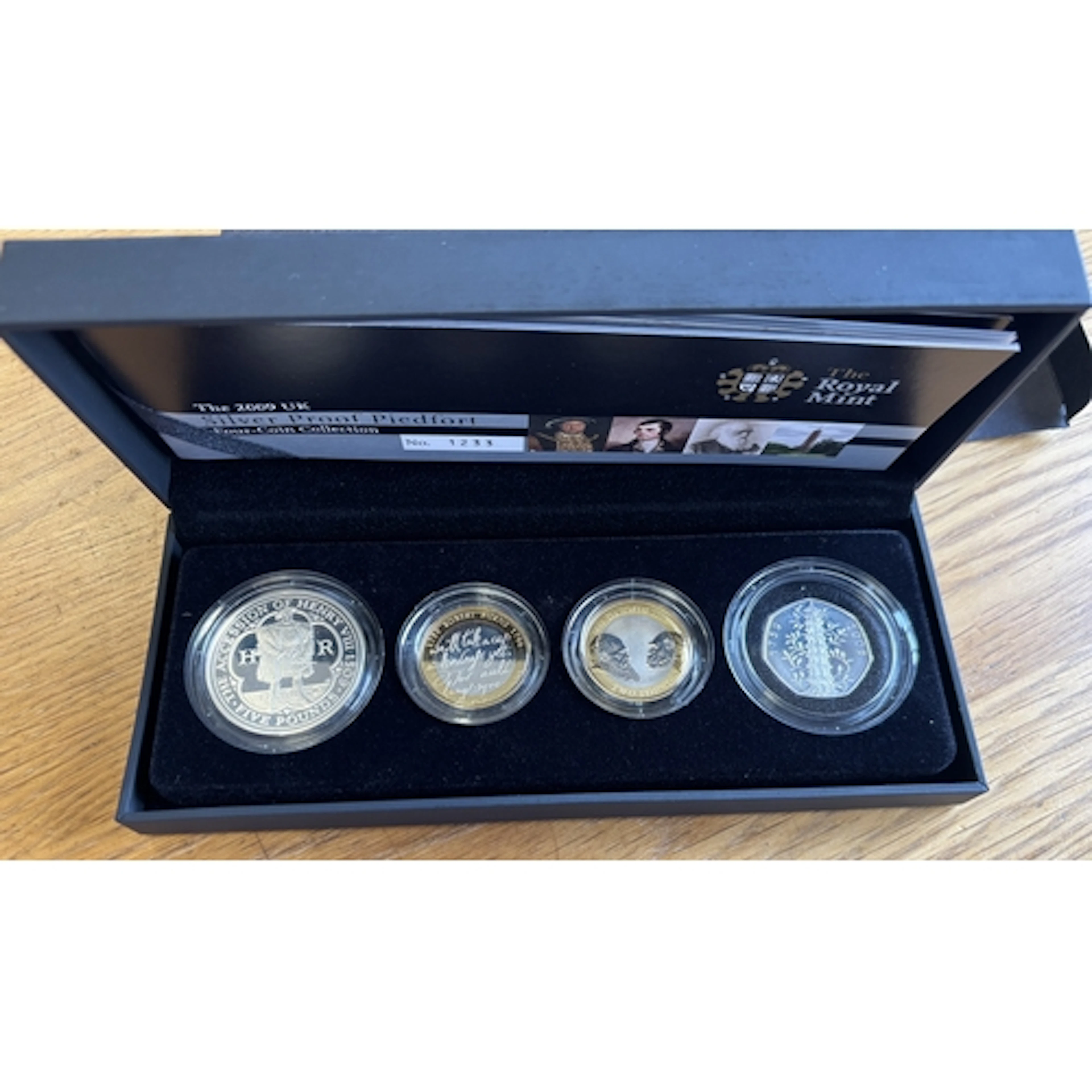 2009 silver boxed proof FDC piedfort set of 4, including £5,...