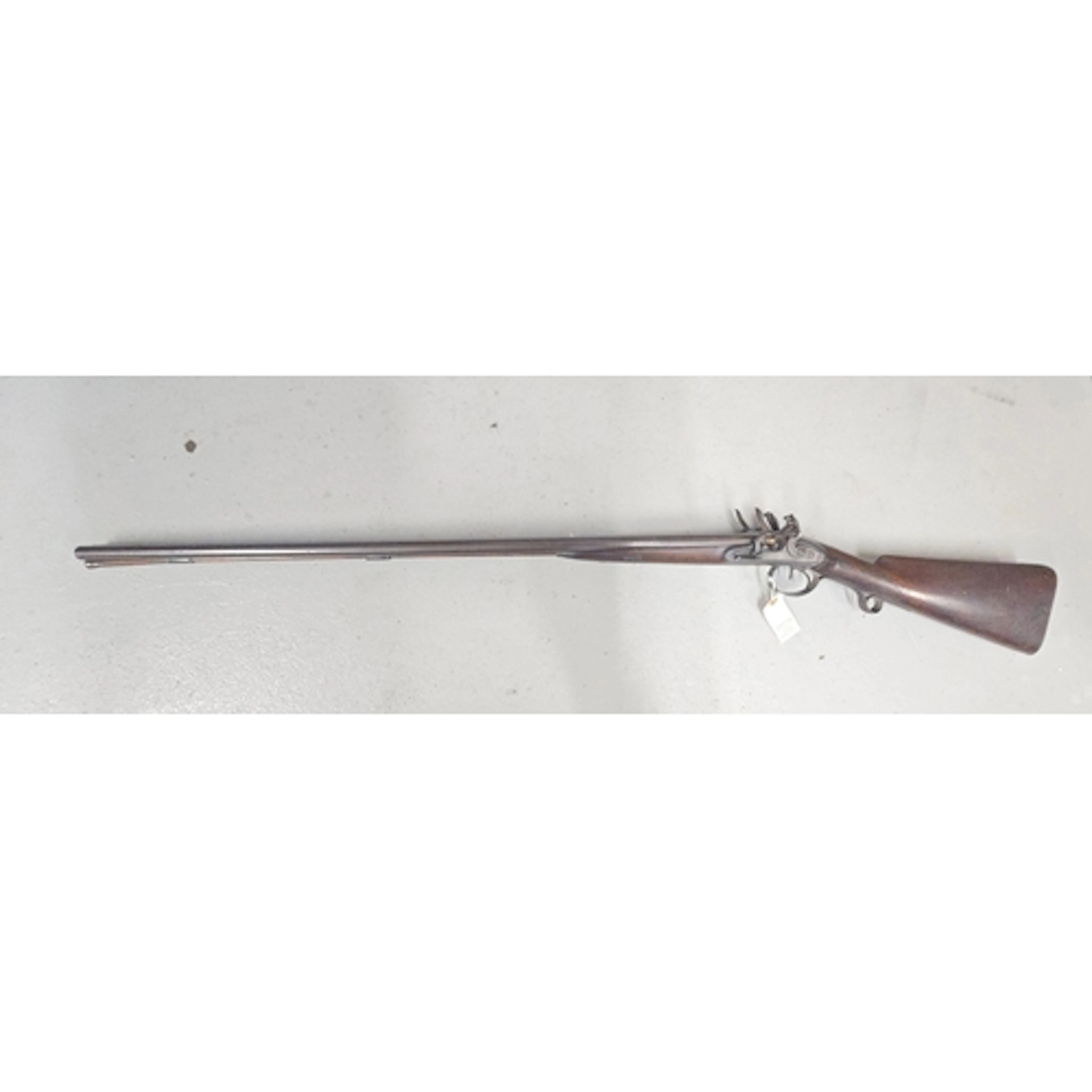 A 20 bore double barrel flintlock sporting gun, re-browned t...