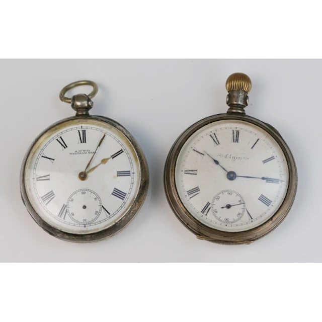Two silver cased pocket watches