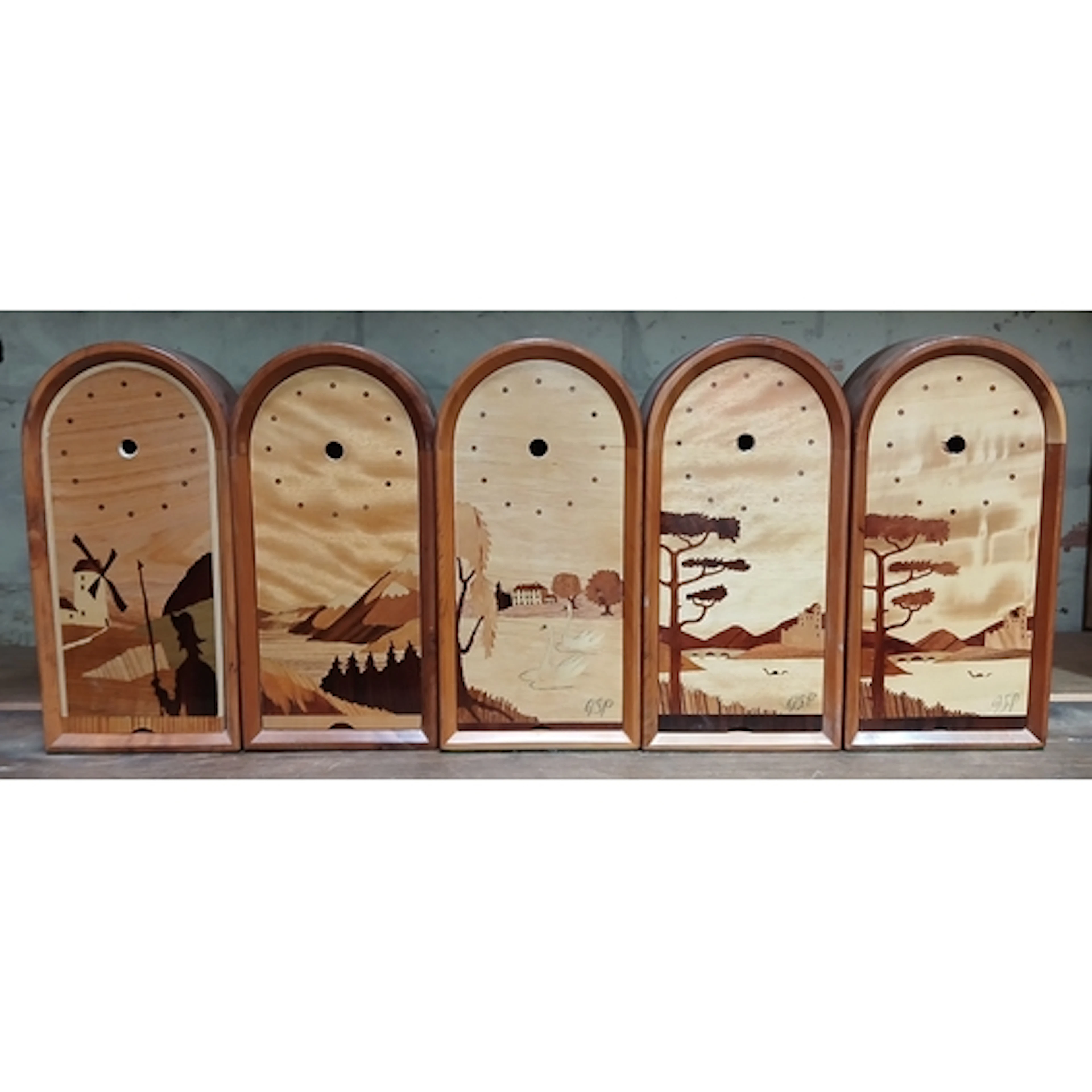John Southworth Prescott (b1939), a group of five marquetry ...