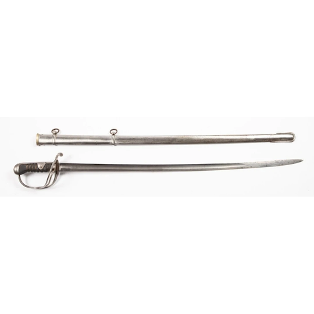 A British 1822 pattern Officer's sword. Having an 86cm curve...