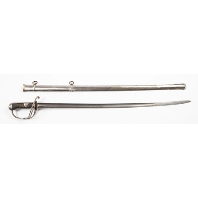 A British 1822 pattern Officer's sword. Having an 86cm curve...