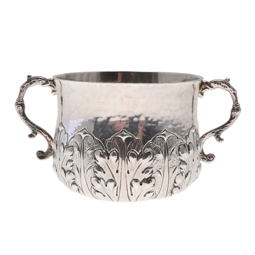 A LATE VICTORIAN BRITANNIA STANDARD SILVER PORRINGER. With t...