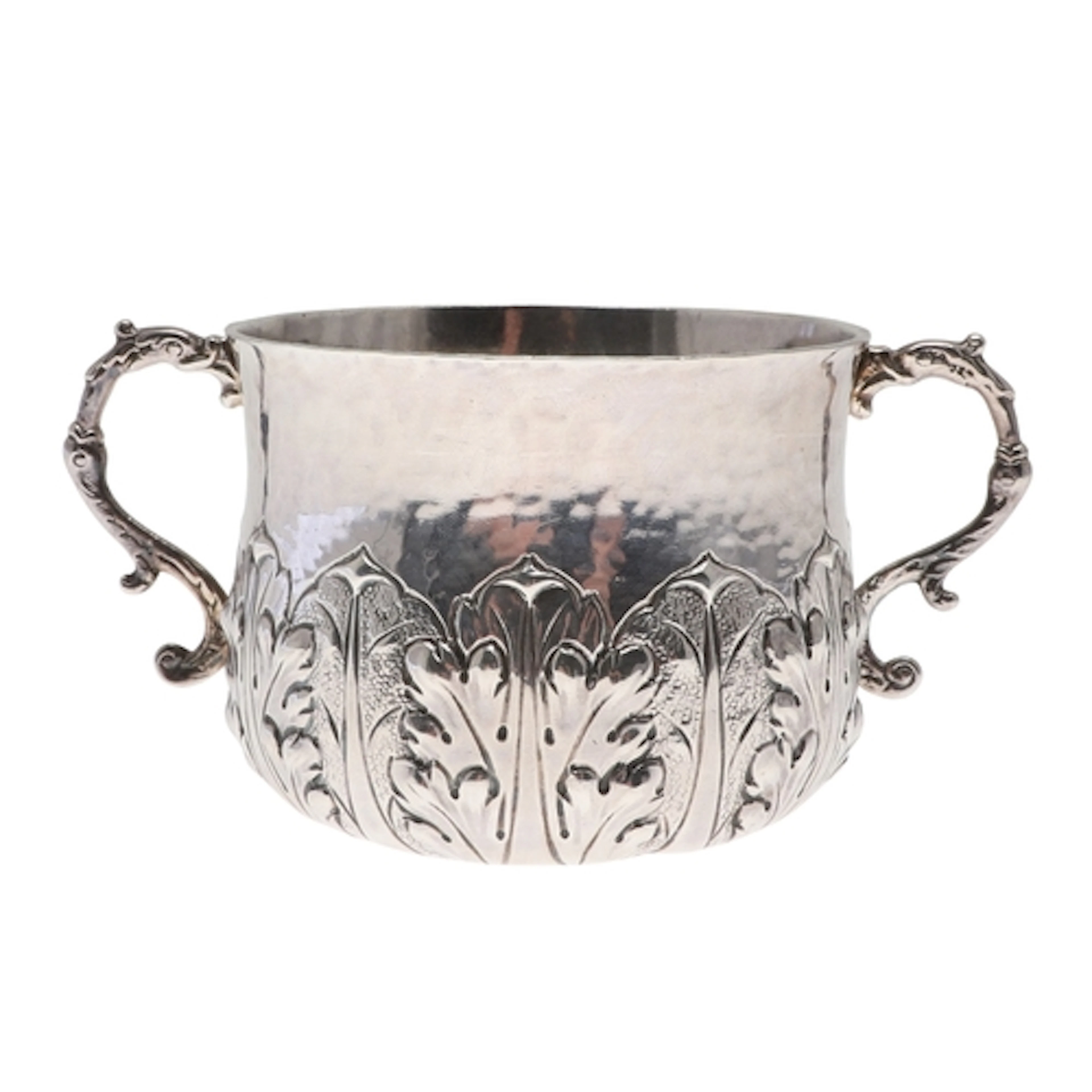 A LATE VICTORIAN BRITANNIA STANDARD SILVER PORRINGER. With t...
