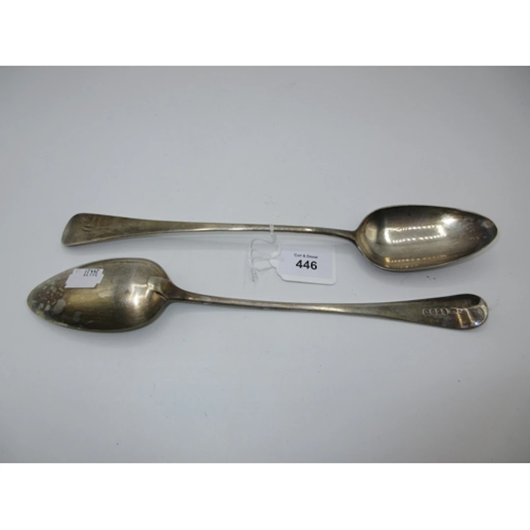 Pair of Georgian Silver Basting Spoons, London 1798, Maker R...