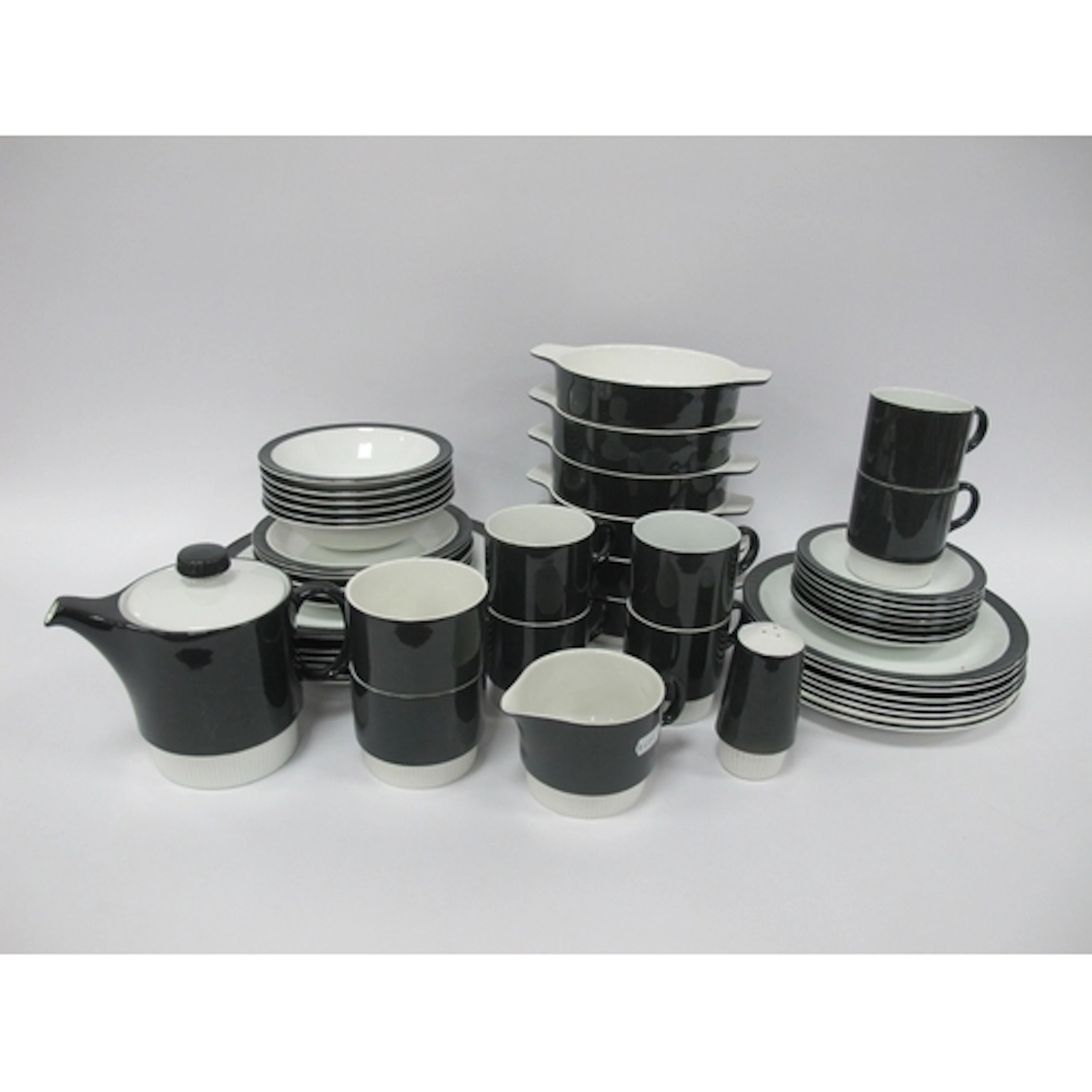 Vintage Mid-Century Poole Pottery "Charcoal" Glossy Black an...