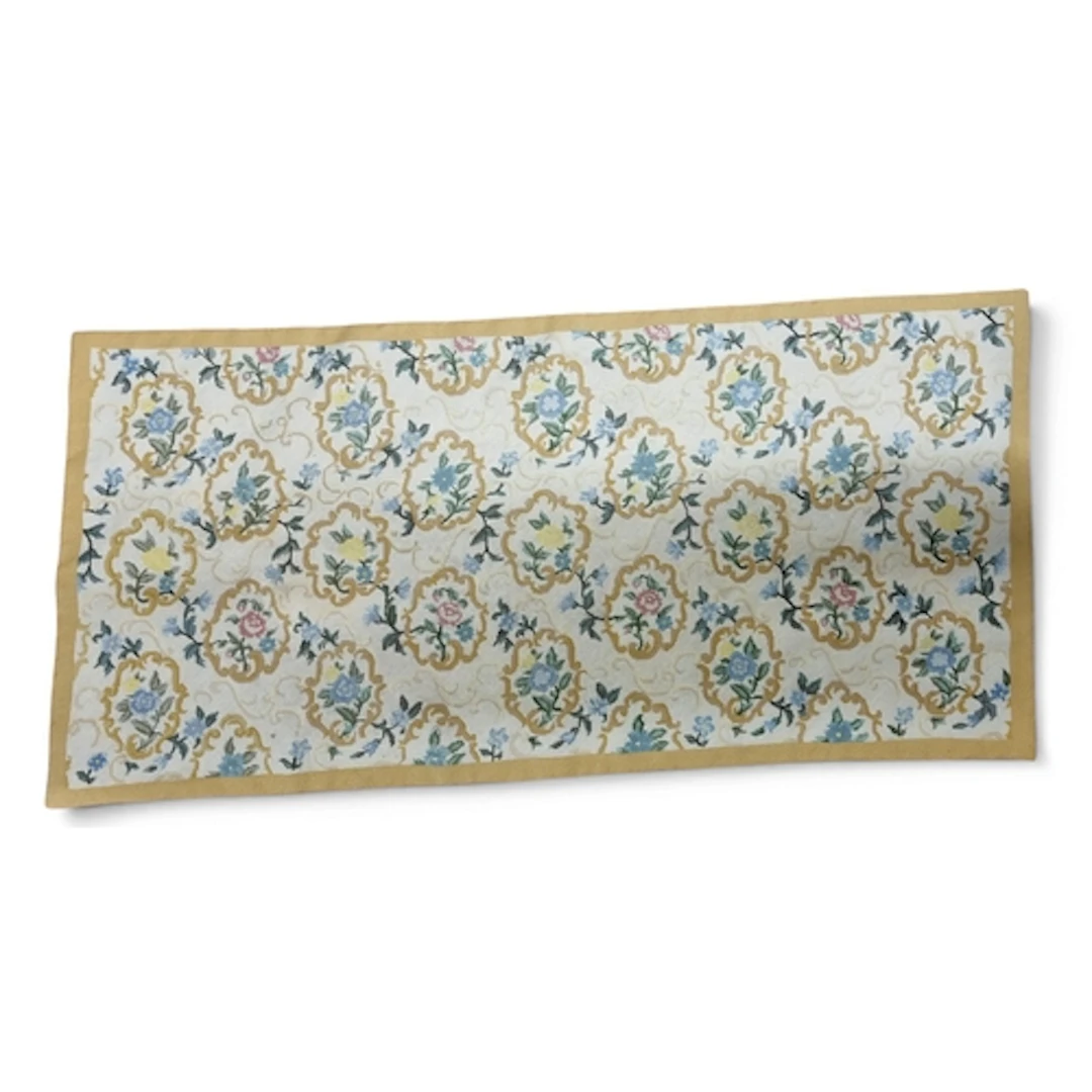 A Tapestry wall hanging with cream and mustard ground. 63 x ...