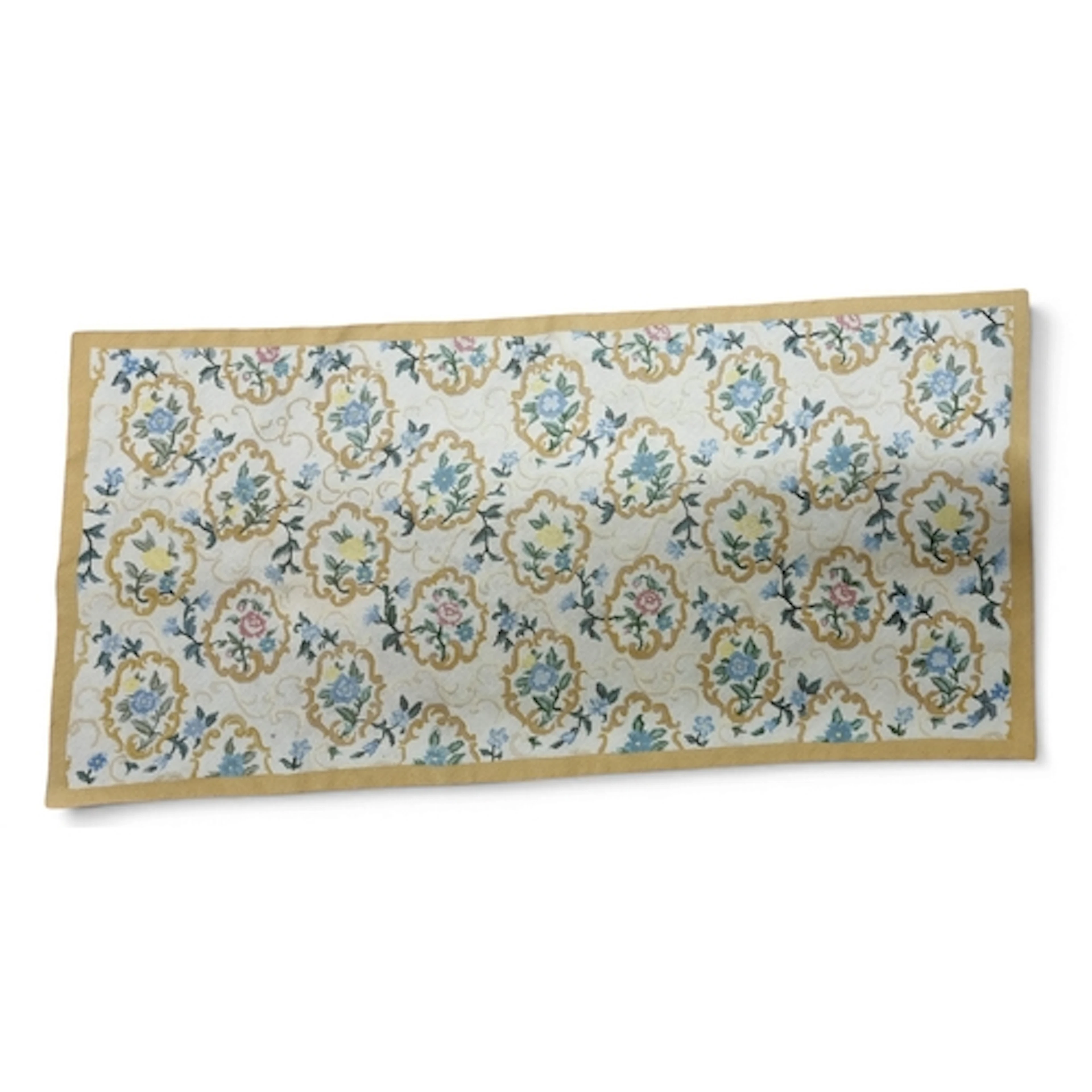 A Tapestry wall hanging with cream and mustard ground. 63 x ...