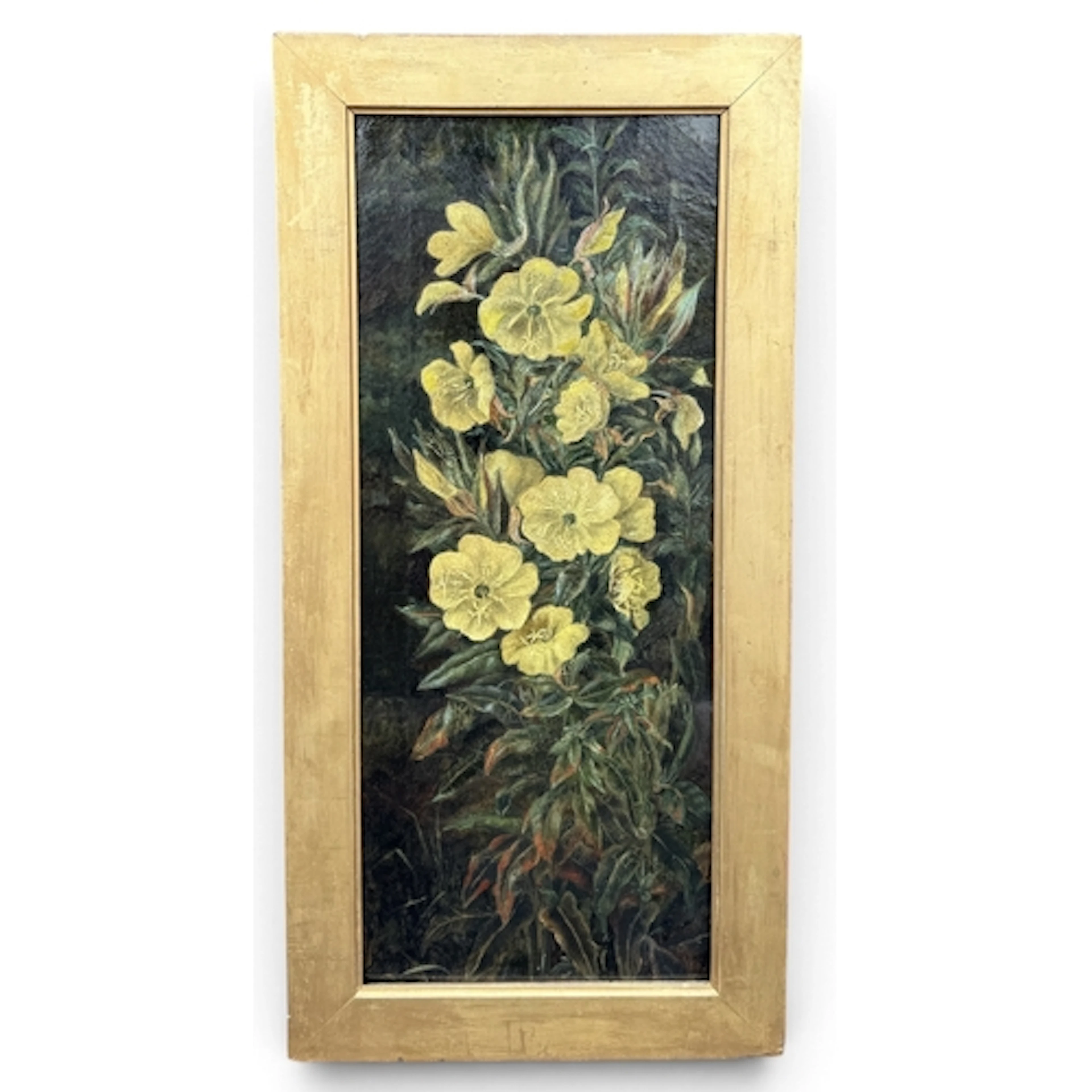 A LATE 19TH CENTURY PAINTING OF FLOWERS 60cm x 25cm Oil on c...