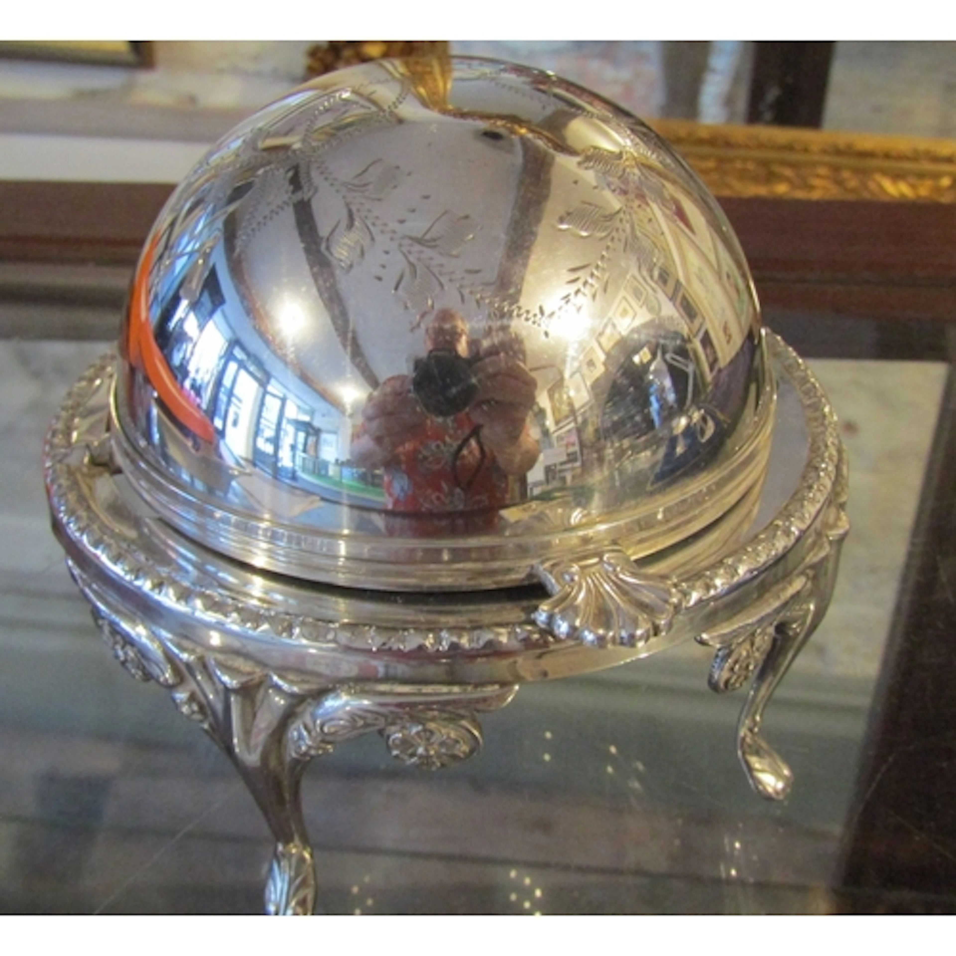 Engraved Regency Plate Table Top Caviar Dish with Roll Back ...