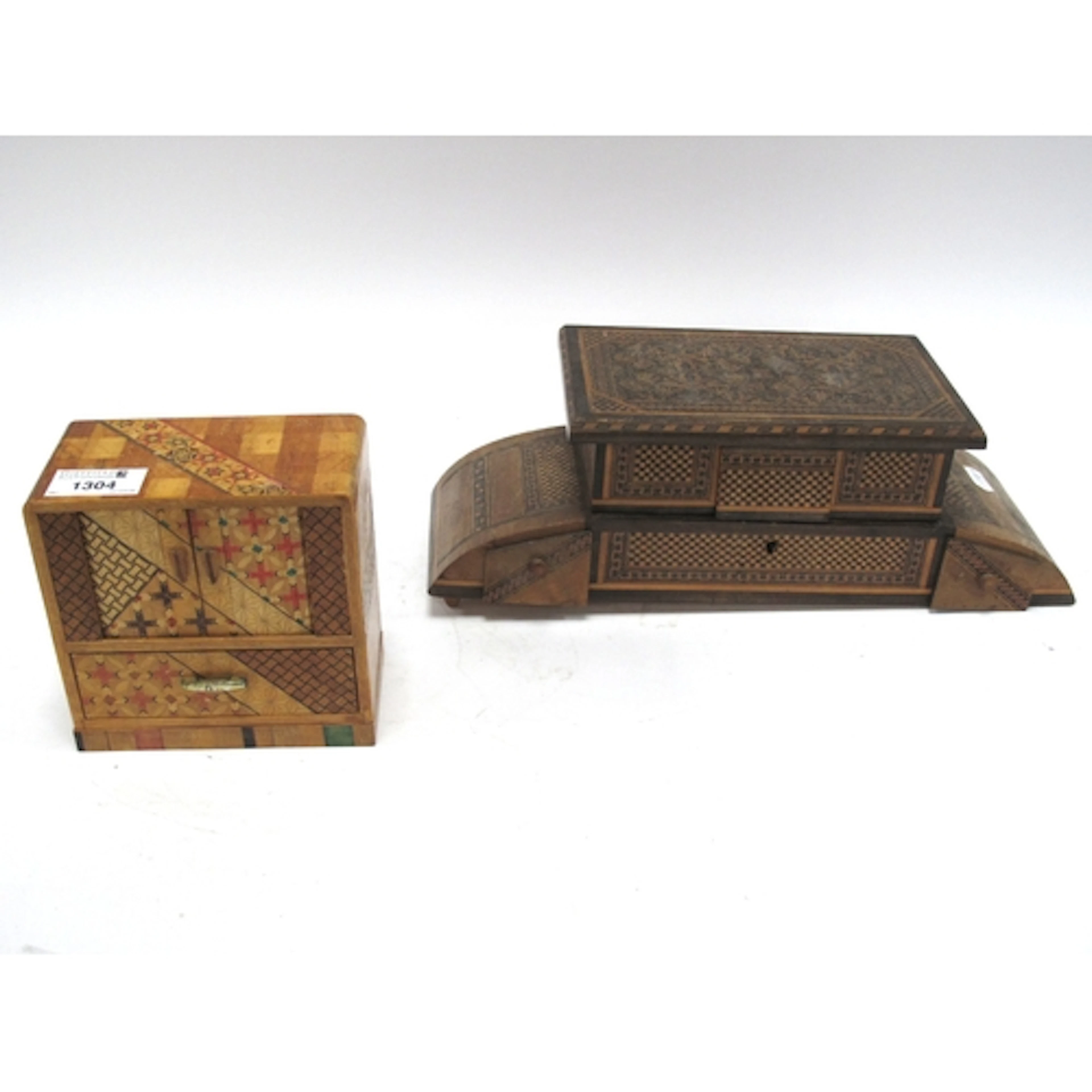Tunbridge Style Italian Jewellery Box, 34cm wide, inlaid tri...