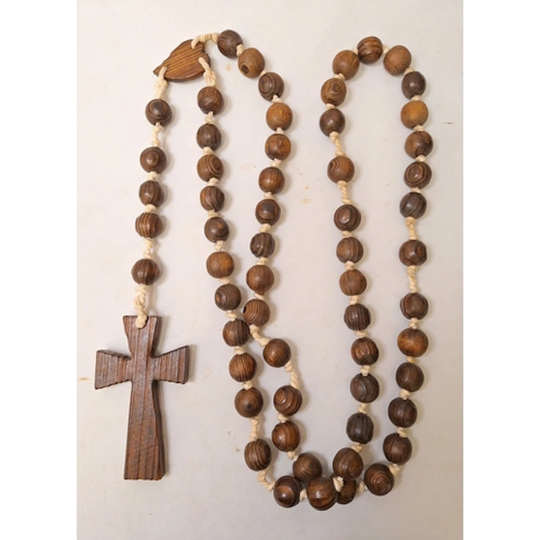 Set of Vintage Extra Large Wooden Rosary Beads approx. 158cm...
