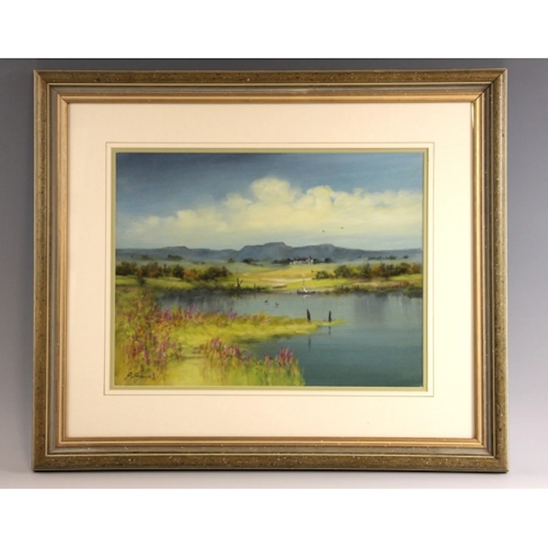 George Craig Spence (Scottish, b. 1931), Lake scene with s...
