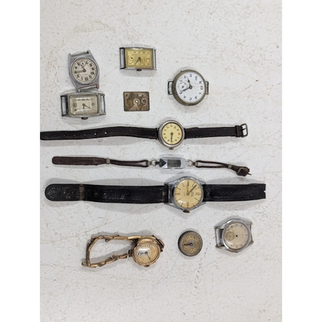 A collection of wristwatches, A/F, to include a silver cased...