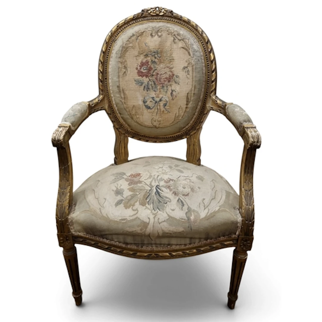 A pair of early 20th Century Continental Armchairs with Tape...
