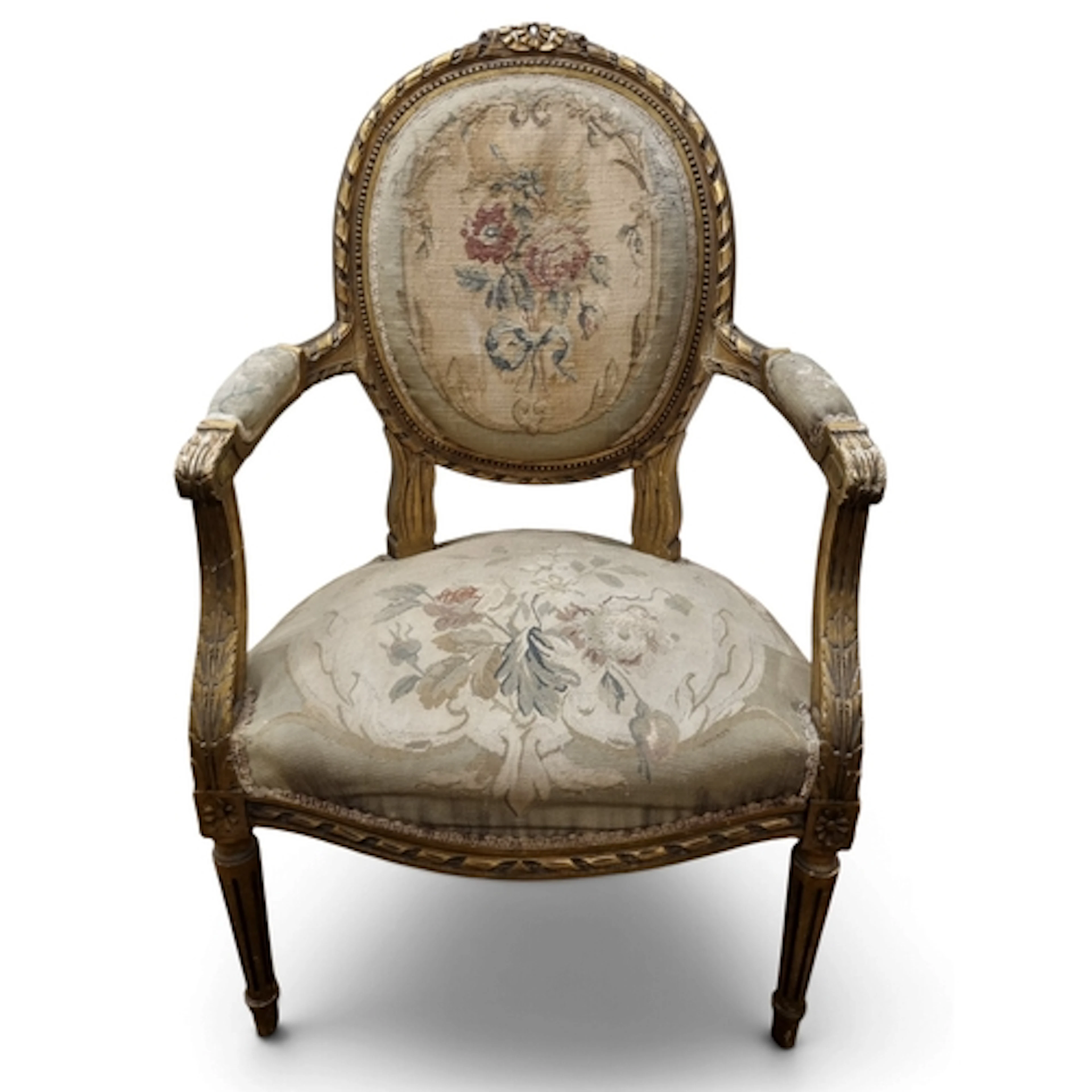 A pair of early 20th Century Continental Armchairs with Tape...