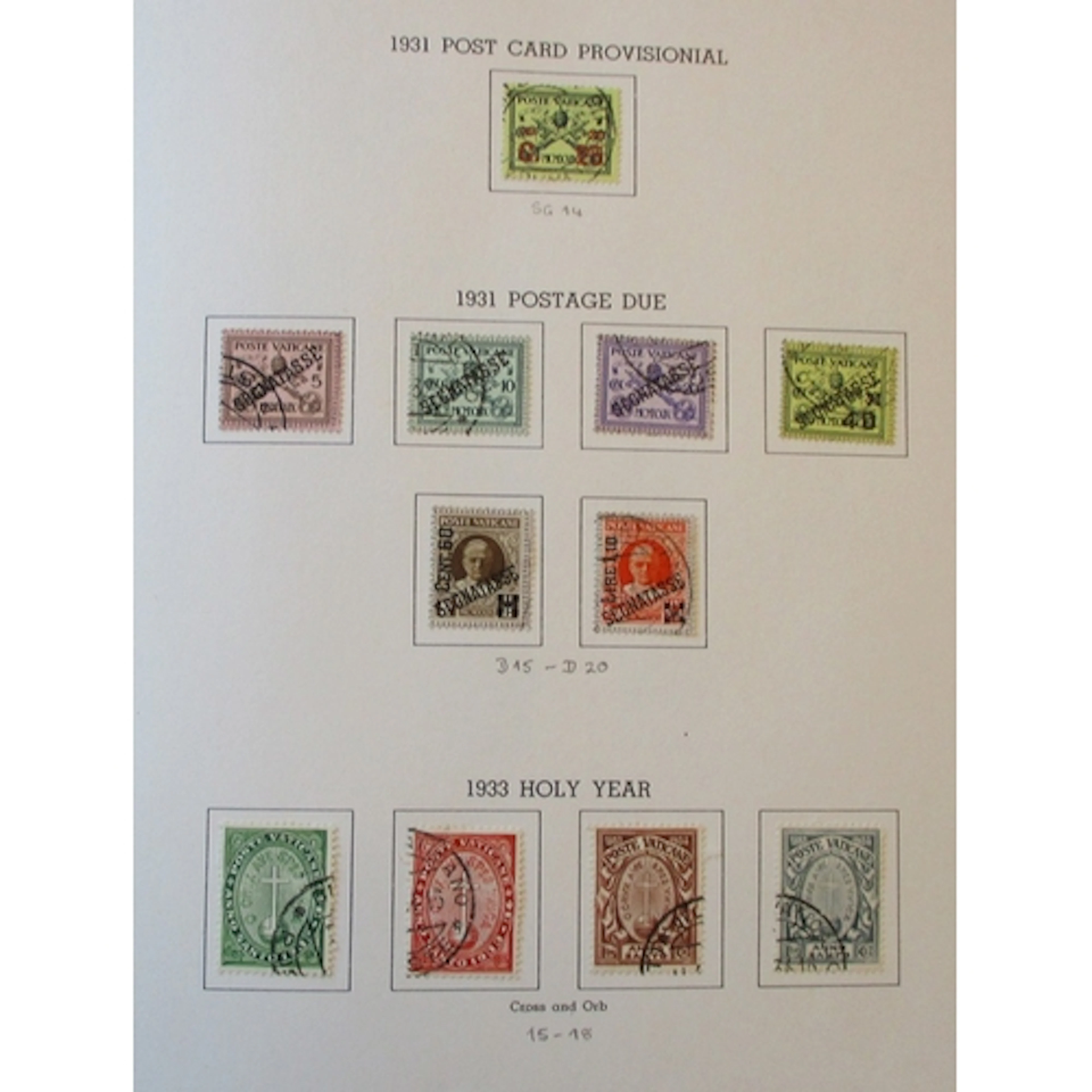Vatican. Middle-period to modern used collection in 1 Minkus...