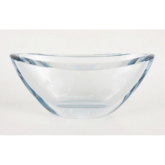 A Scandinavian Modernist glass vase of navette form, indisti...