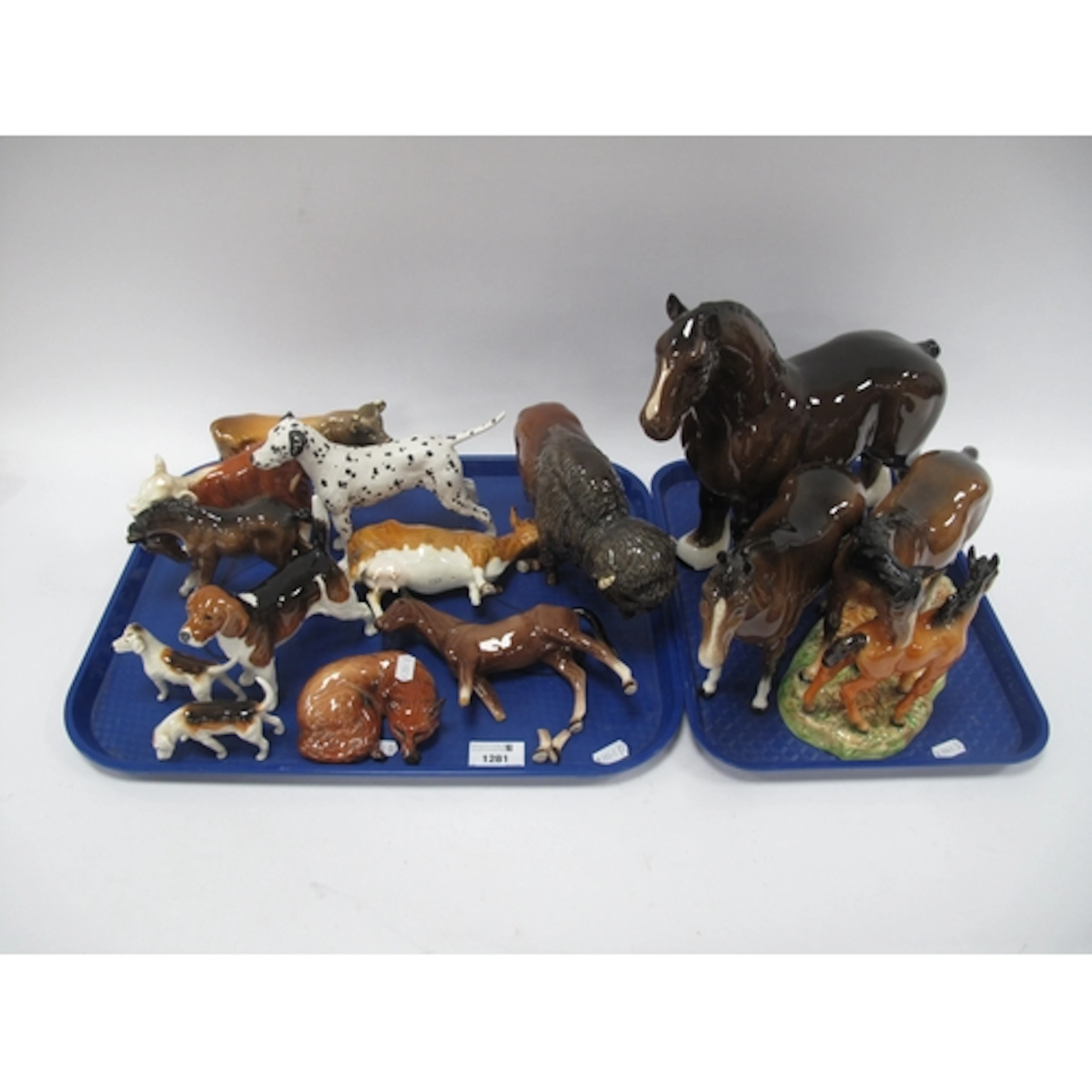 Beswick ceramic animal figures, including horses, cattle, pi...