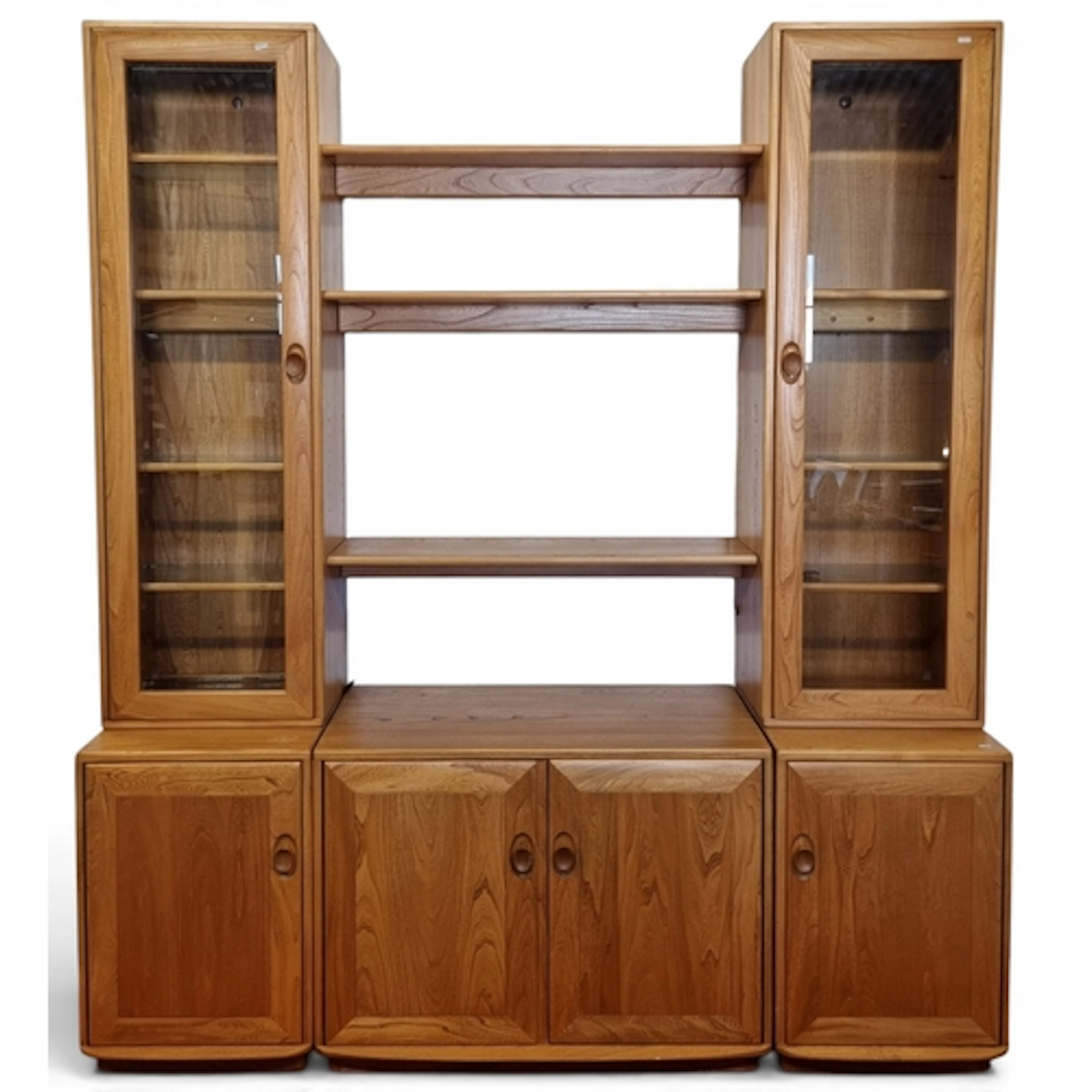A large Ercol open and glazed Bookcase of really good qualit...